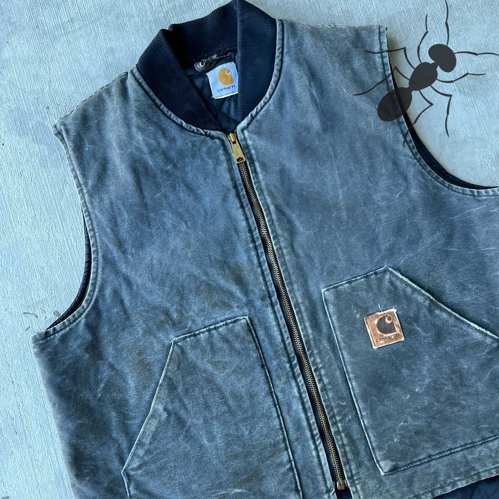 Carhartt × Vintage Carhartt faded gray work wear vest Size US XL / EU 56 / 4 - 2 Thumbnail