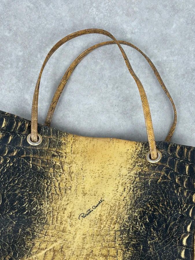 Roberto Cavalli Roberto Cavalli Black Leather Crocodile Embossed Tote Bag Size ONE SIZE - 11 Thumbnail