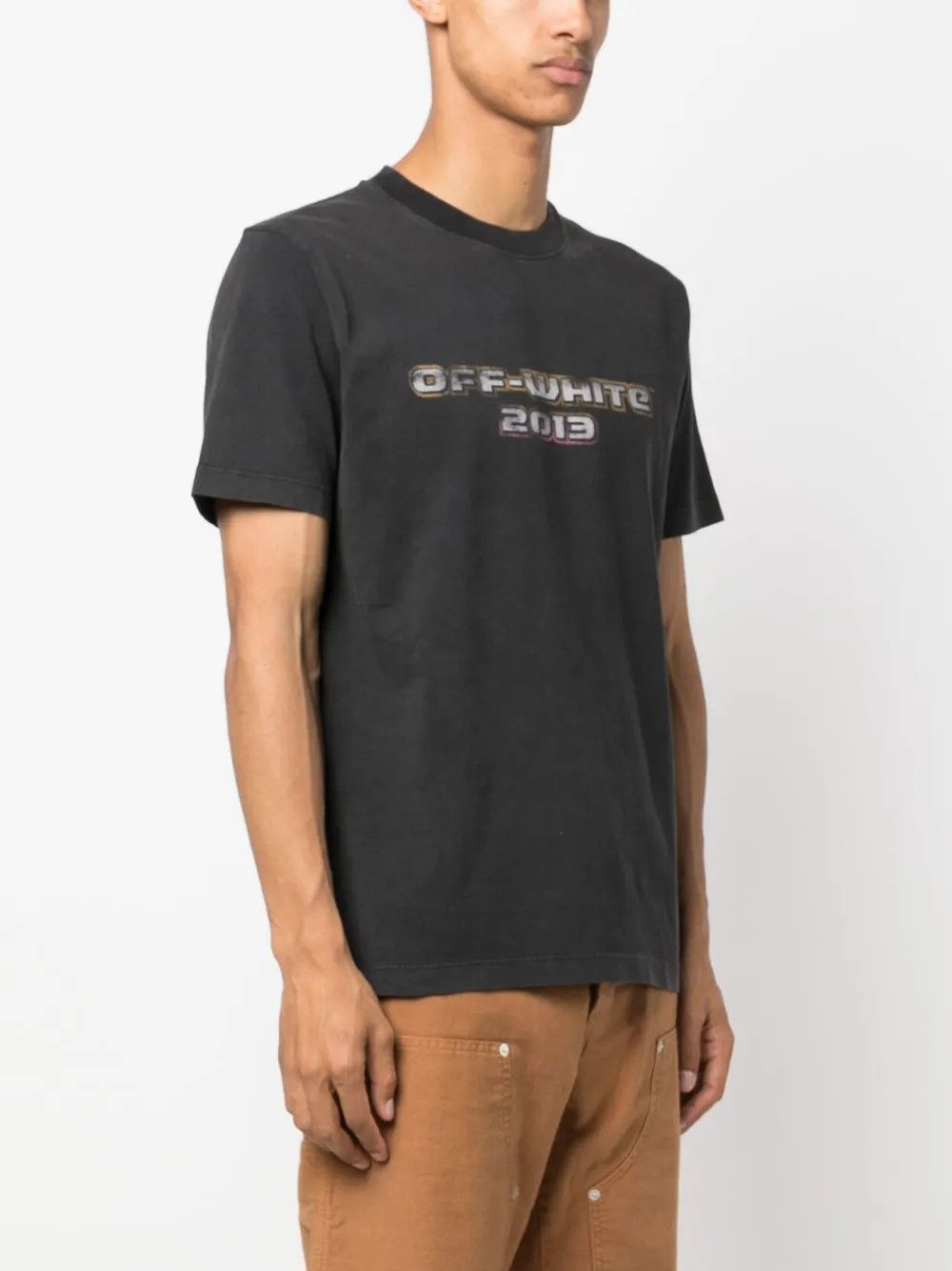 Off-White o1y0325 Logo Crewneck T-Shirt in Black Size US S / EU 44-46 / 1 - 4 Thumbnail