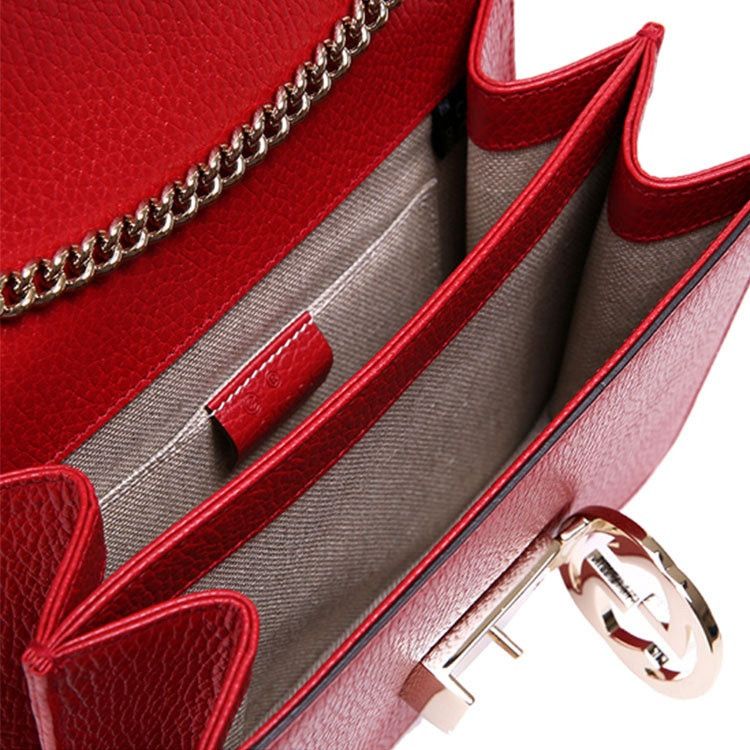 Gucci Gucci GG Dollar Calf Red Chain Handbag Leather Bag Size ONE SIZE - 5 Thumbnail