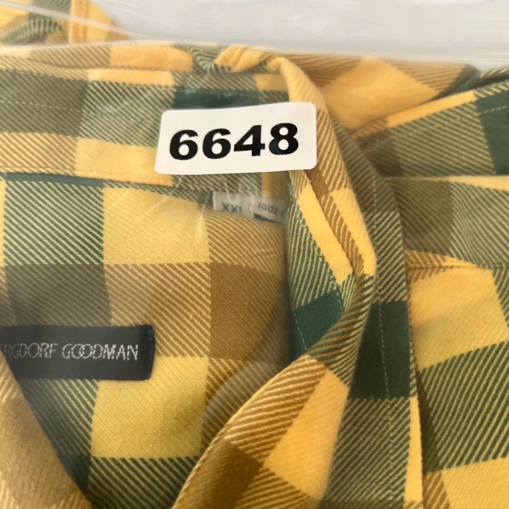 Bergdorf Goodman BERGDORF GOODMAN Mens Button-Up Shirt Plaid Cotton Flannel 2XL Yellow Green Long Sleeve Casual Shirt Mens Size US XXL / EU 58 / 5 - 7 Thumbnail
