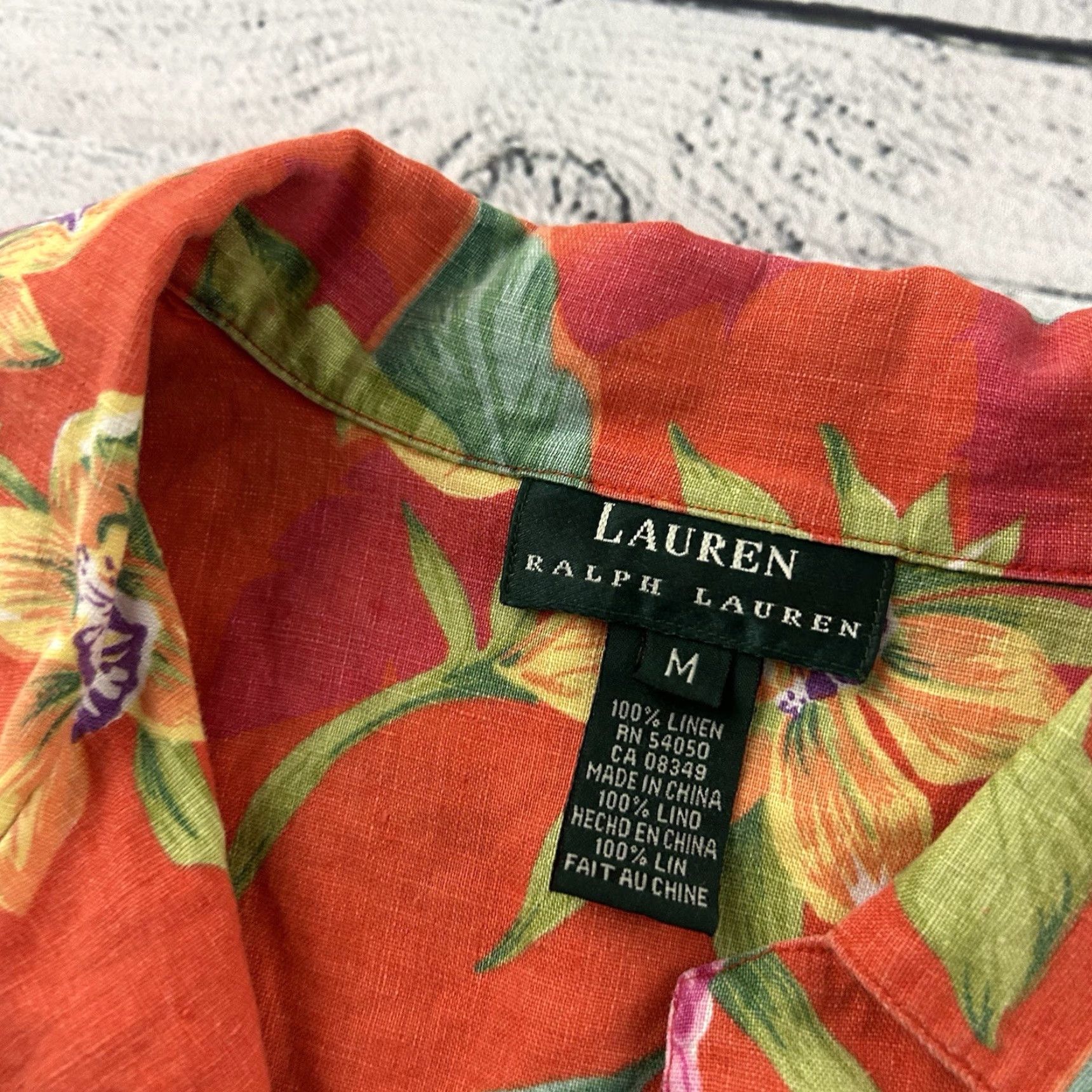 Ralph Lauren Lauren Ralph Lauren Floral Short Sleeve Button-Up Shirt Womens M Linen Multicolor Size M / US 6-8 / IT 42-44 - 5 Thumbnail