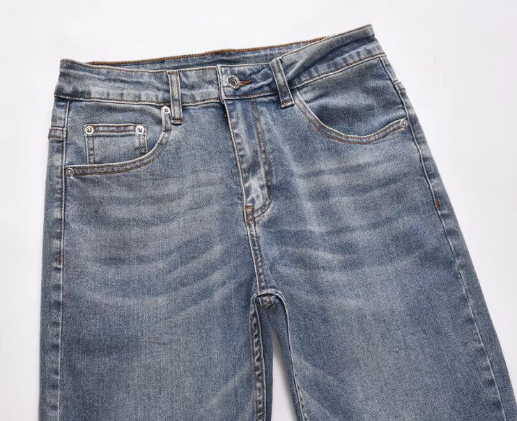 Jean Men's American retro washed denim straight trousers Size US 32 / EU 48 - 3 Thumbnail