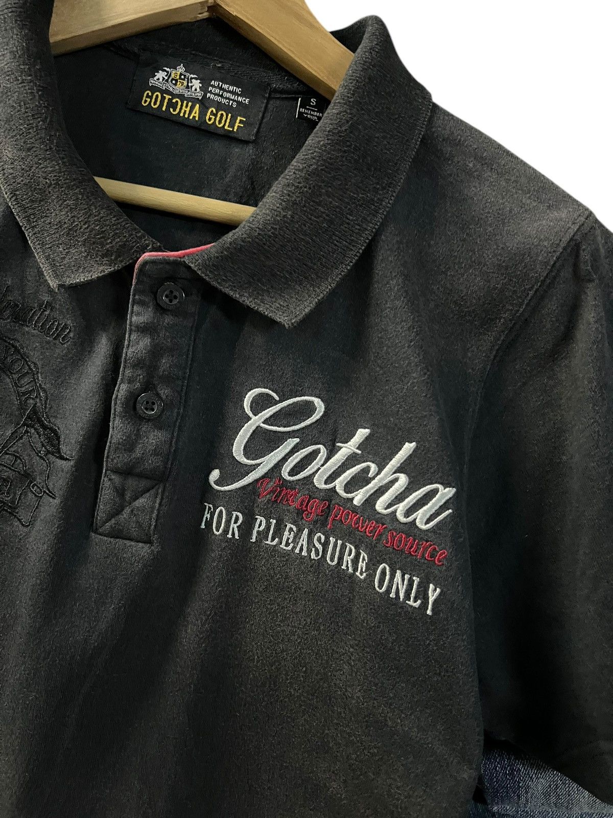 Gotcha × Punk and Yo × Seditionaries GOTCHA GOLF EMBROIDERY FADED BLACK SHIRT RARE Size US S / EU 44-46 / 1 - 3 Thumbnail