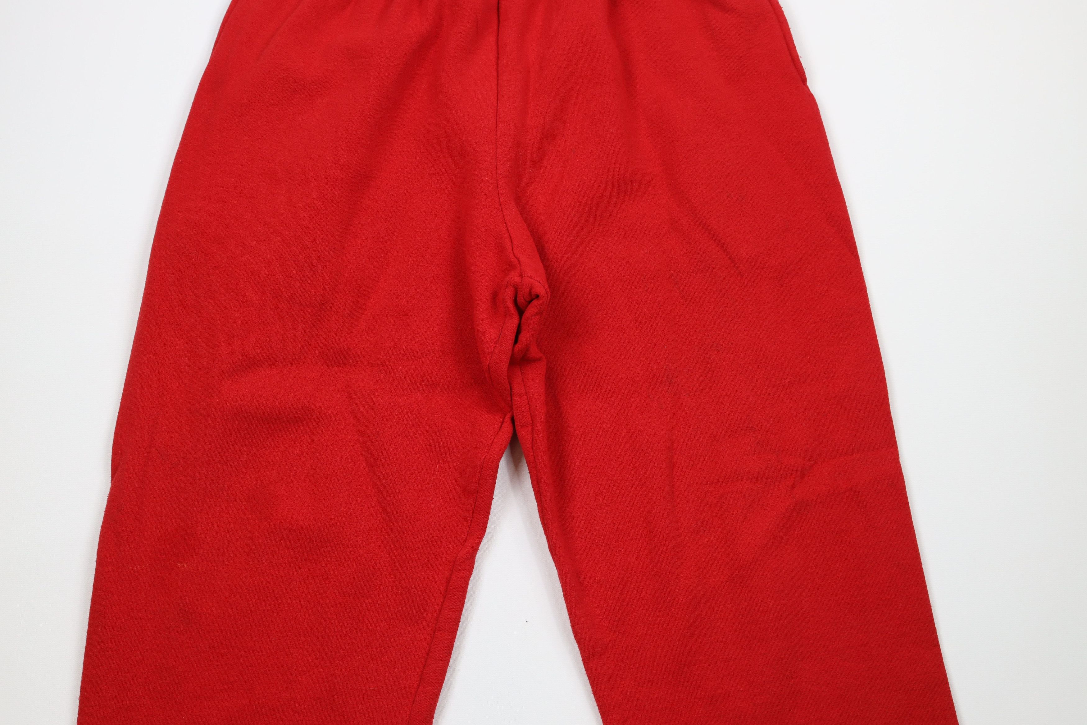 Vintage Vintage 90s Streetwear Blank Cuffed Sweatpants Joggers Red Size US 34 / EU 50 - 3 Thumbnail