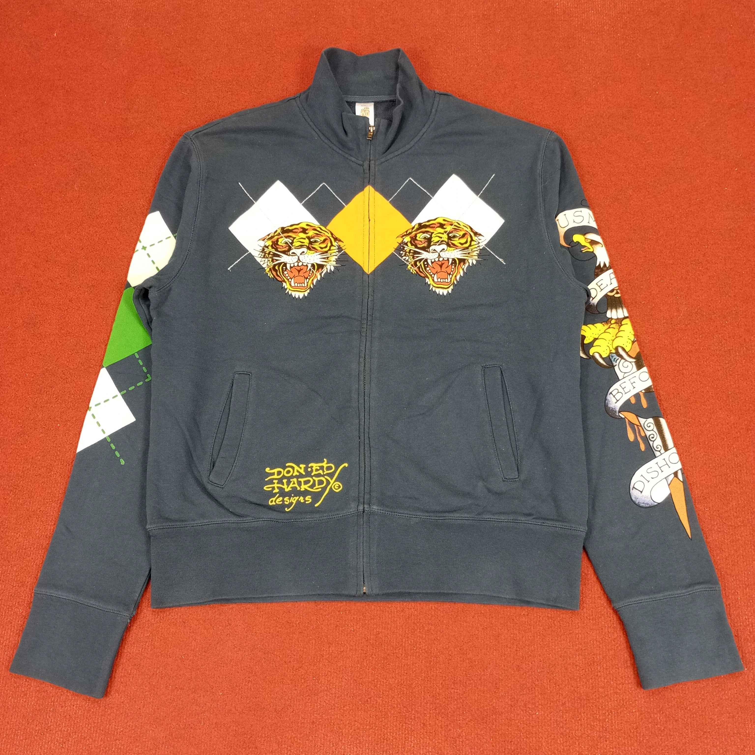 Christian Audigier × Ed Hardy × Vintage Ed Hardy Fashion Design Style Zipper Sweatshirt Size US L / EU 52-54 / 3 - 5 Thumbnail