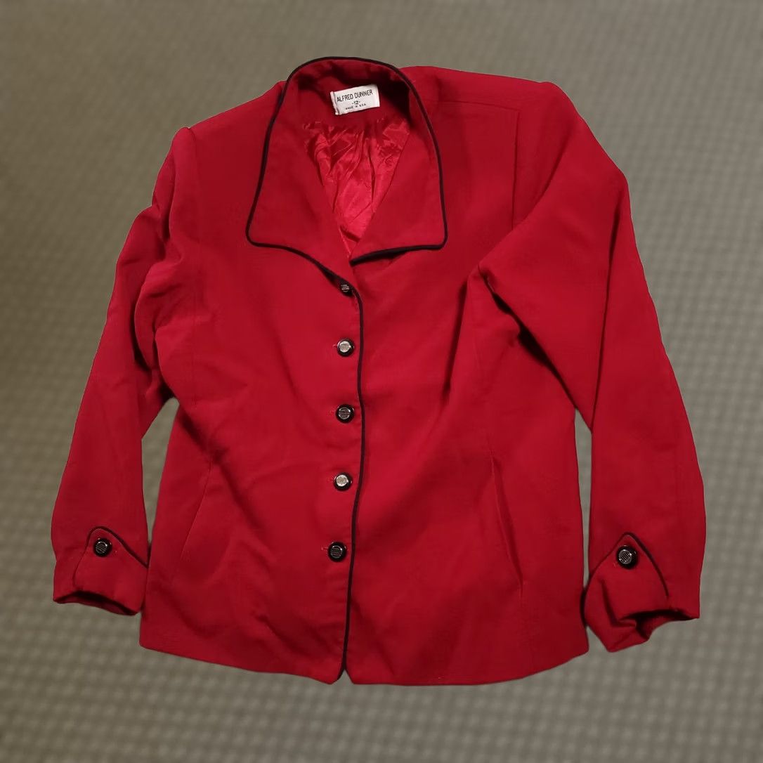 Vintage VINTAGE Alfred Dunner Blazer Women's 12 Wool Red Long Sleeve Shoulder Pads Jacket Coat Blazer Shirts Mens? Size XL / US 12-14 / IT 48-50 - 1 Thumbnail