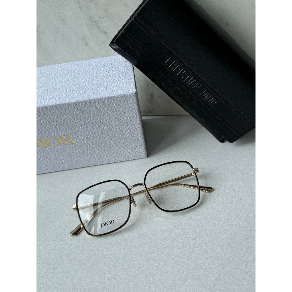 Dior NEW Dior GemDiorO SU Eyeglasses Frames in Gold Brown Size ONE SIZE - 3 Thumbnail