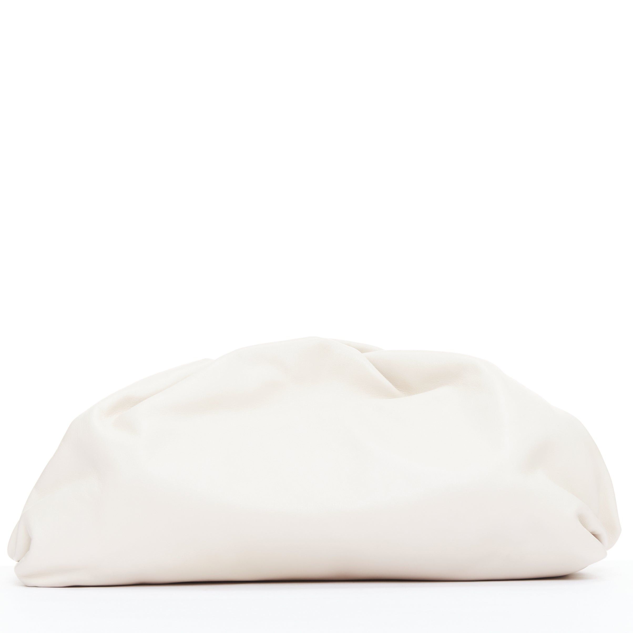 Bottega Veneta BOTTEGA VENETA Pouch off white cream soft leather oversized clutch bag Size ONE SIZE - 1 Thumbnail