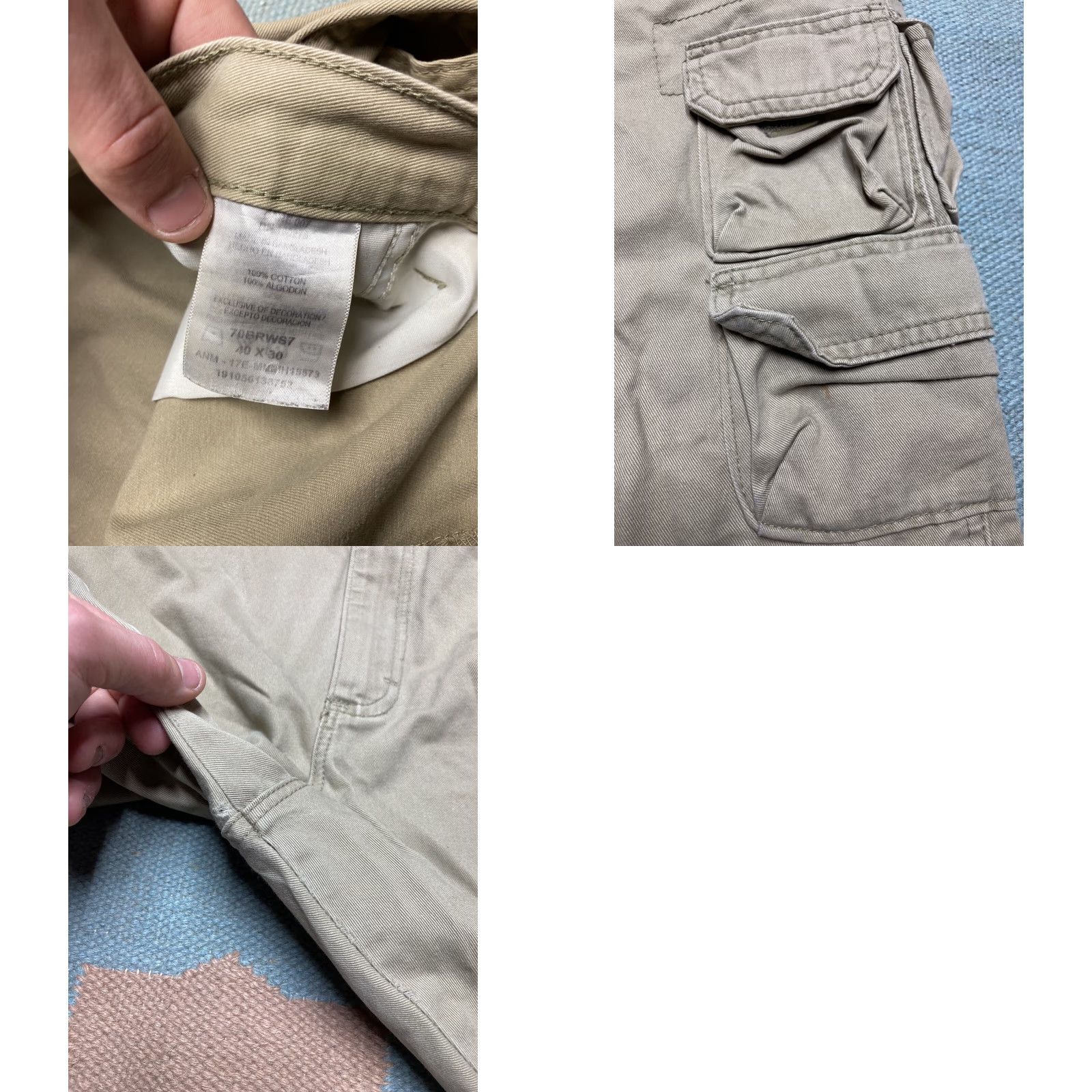 Wrangler VINTAGE Wrangler cargo pants baggy y2k skater tan khaki army relaxed fit 41x30 Mens Cargo Pants Beige 90s Size US 41 - 9 Thumbnail