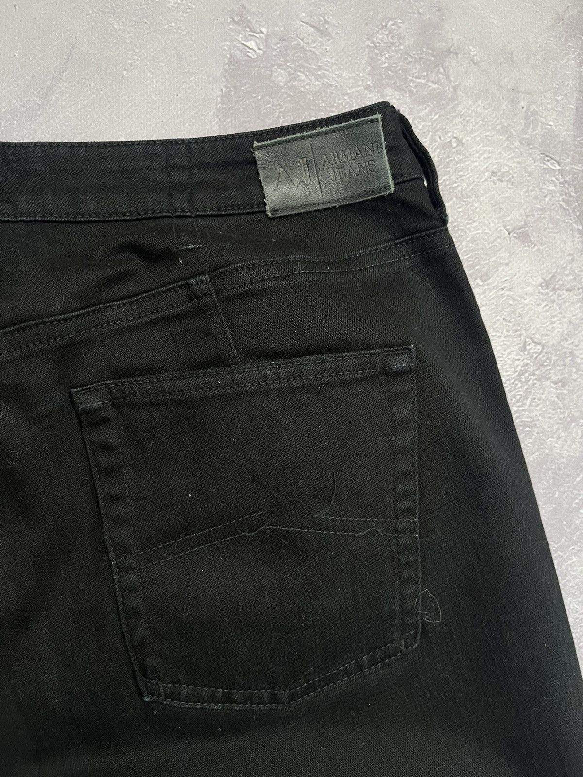 Armani Vintage Armani Jeans Metal Logo AJ Black Pants Japanes Jeans Size US 32 / EU 48 - 14 Thumbnail