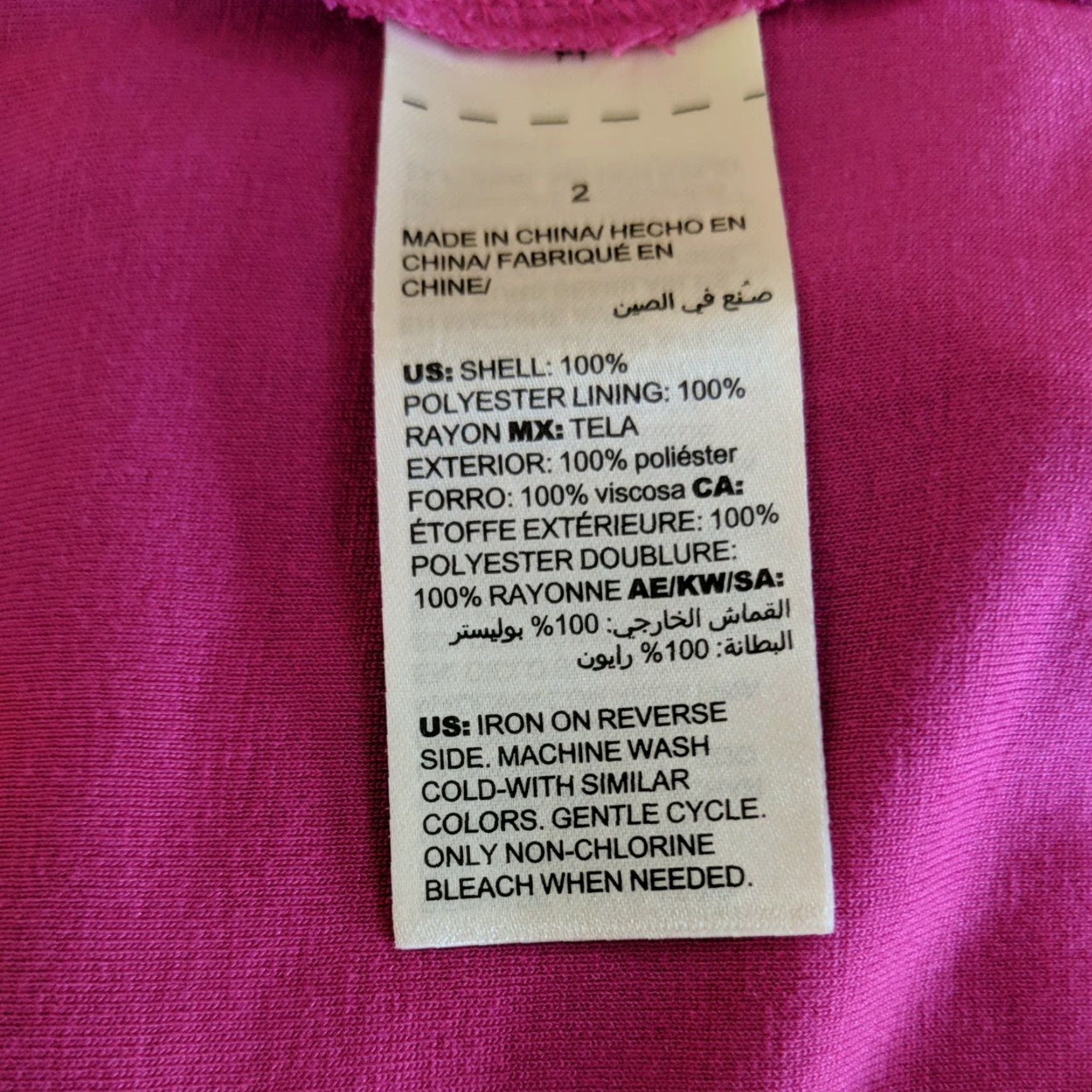 Vintage Chicos Womens Pink 3/4 Sleeve Lined Top Pullover VINTAGE? No Size XS / US 0-2 / IT 36-38 - 6 Thumbnail