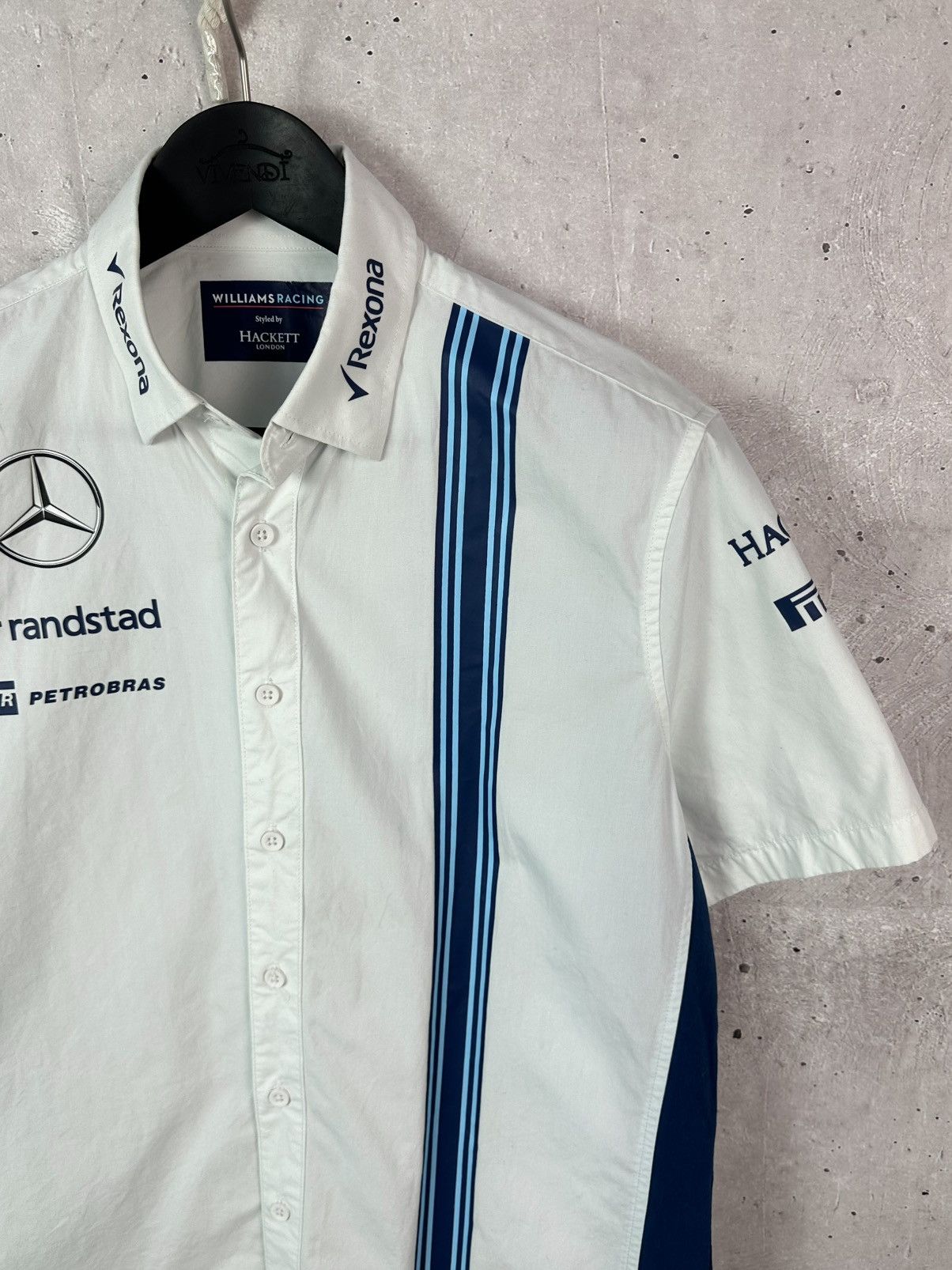 Hackett Hackett Williams Racing Mercedes White Short Sleeve Shirt Size US M / EU 48-50 / 2 - 3 Thumbnail