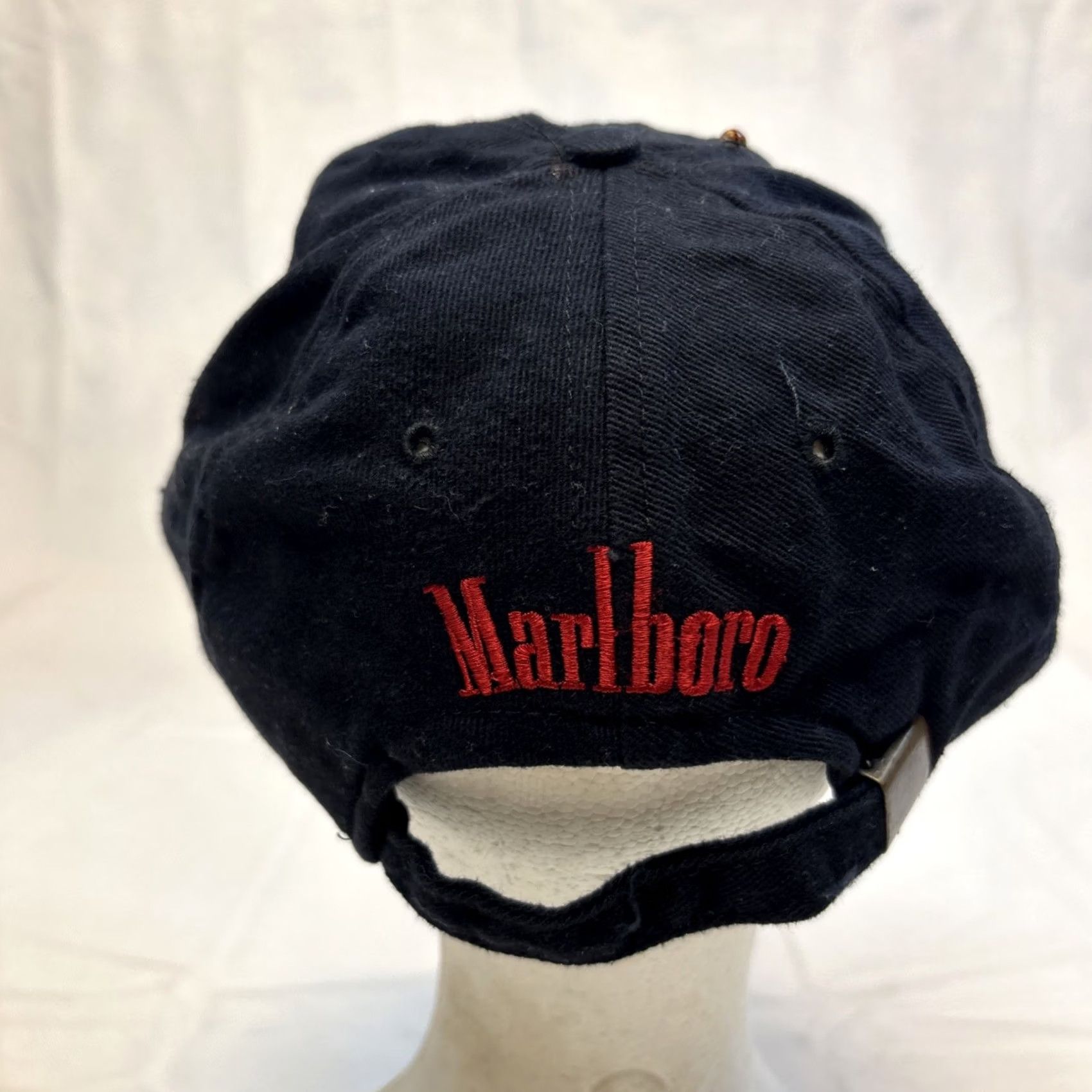 Marlboro VINTAGE Marlboro Man Cigarettes Cap Black M Cowboy 80s 90s Dad Hat Adjustable Mens Size ONE SIZE - 5 Thumbnail