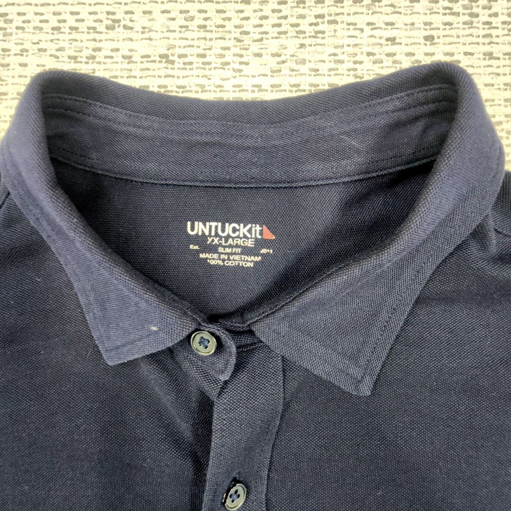 UNTUCKit UNTUCKit Mens Shirt Slim Fit 2XL Navy Blue Long Sleeve Button Up Mercury Classic Size US XXL / EU 58 / 5 - 6 Thumbnail