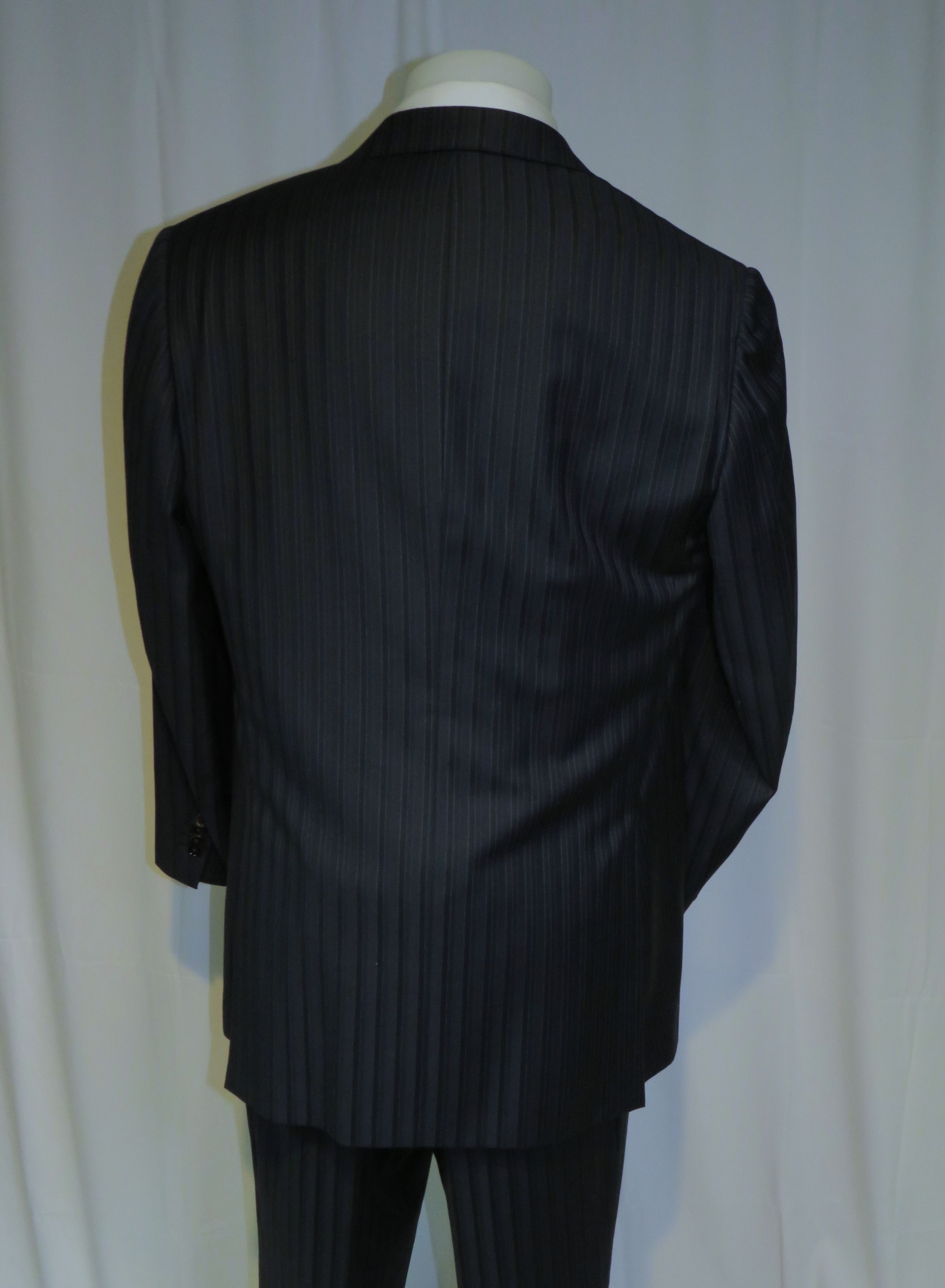 Other Marcello Vero Navy Striped Silk Blend Two Button Suit 43R Size 40R - 12 Thumbnail