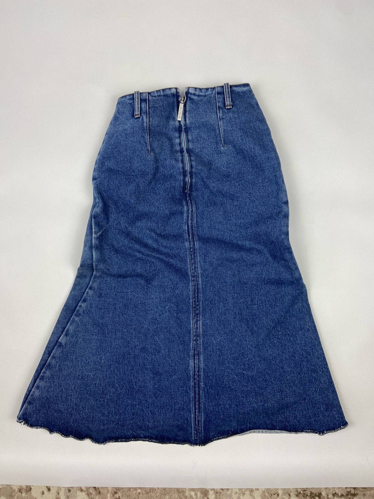 Balenciaga BALENCIAGA GODET PEPLUM-STYLE DENIM KNEE LENGHT SKIRT SZ 38 Size 26" / US 2 / IT 38 - 5 Thumbnail