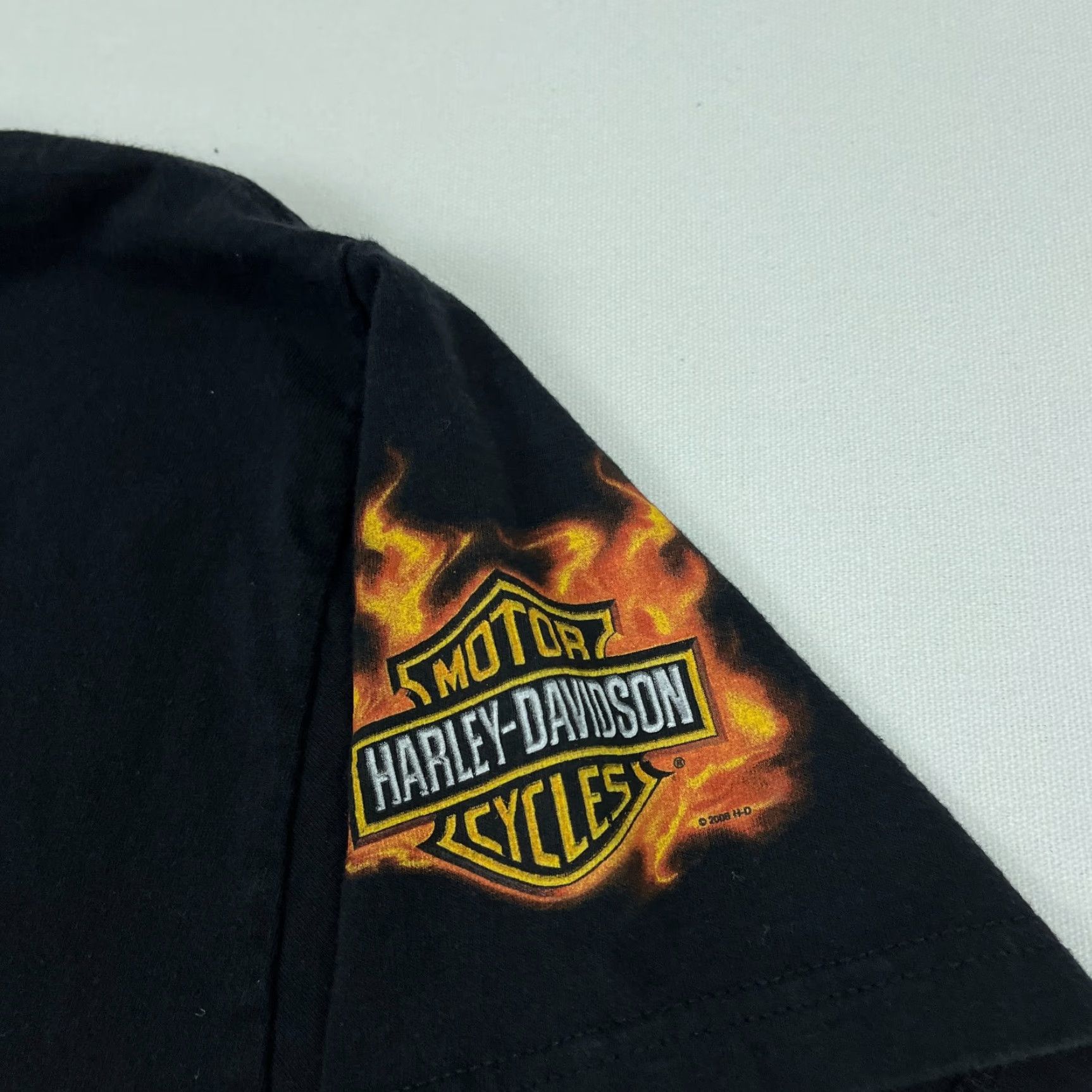 Harley Davidson Harley-Davidson Shirt Mens Large Black Jester Joker Flames Graphic 2006 Y2K Shirt Size US L / EU 52-54 / 3 - 4 Thumbnail