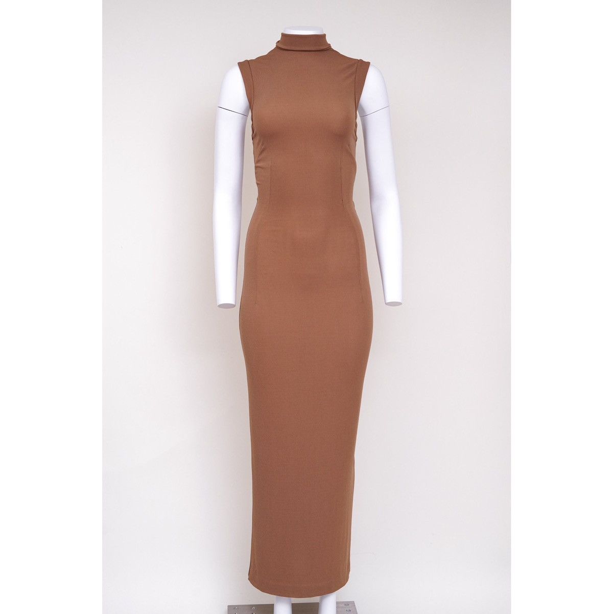 Dolce & Gabbana Dolce & Gabbana Beige Sleeveless Turtleneck Bodycon Dress Size S / US 4 / IT 40 - 2 Thumbnail