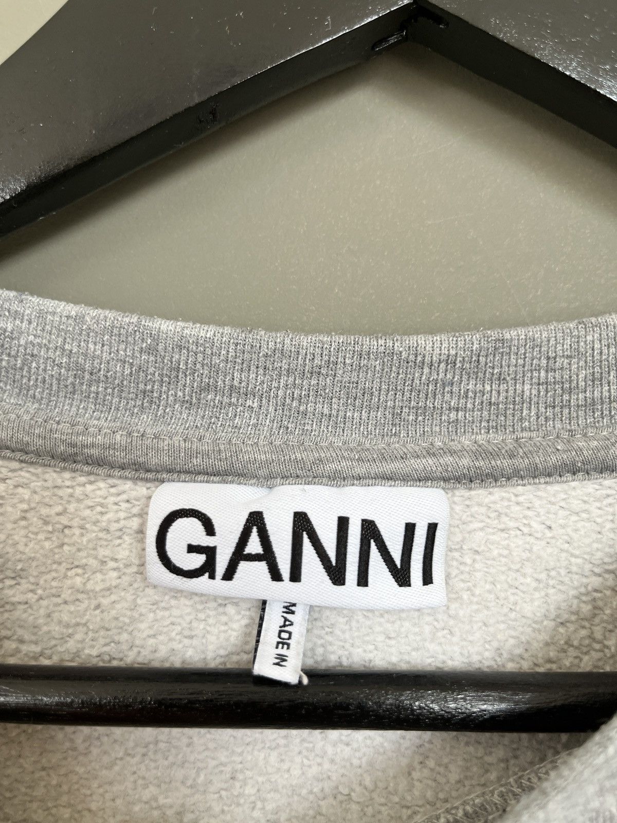 Ganni Ganni Grey Isoli Oversized Sweatshirt Size L / US 10 / IT 46 - 7 Thumbnail