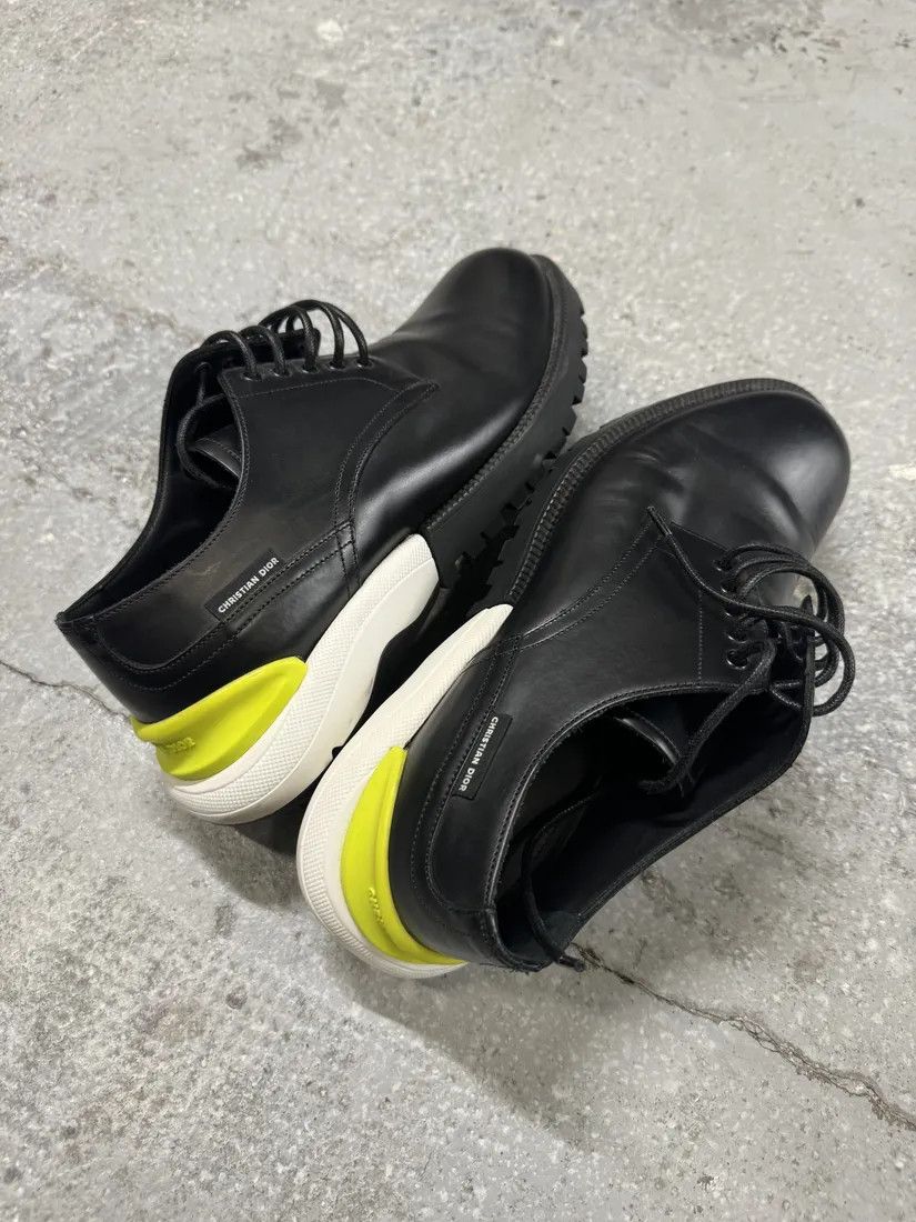 Dior × Vintage Christian Dior Yellow & Black Derby Leather Shoes by Kim Jones Size US 7.5 / EU 40-41 - 6 Thumbnail