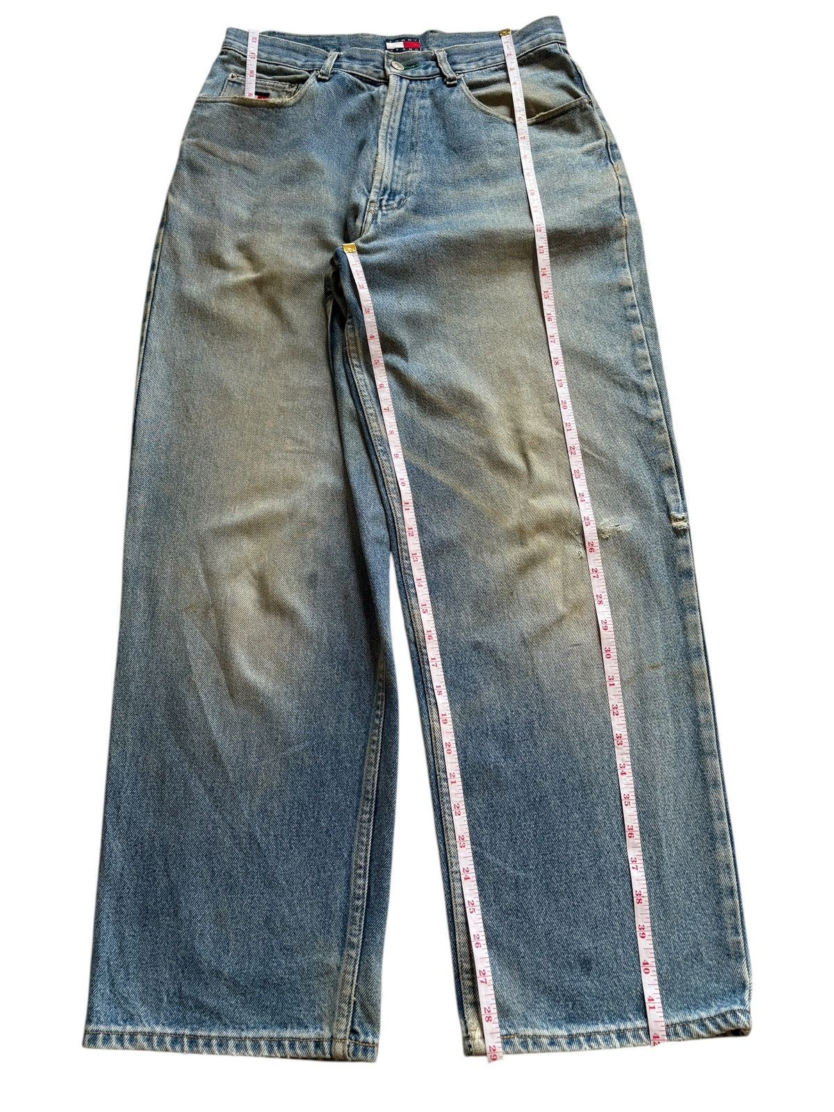 Tommy Jeans Vintage Tommy Mud Wash Distressed Baggy Jeans Size US 31 - 16 Thumbnail