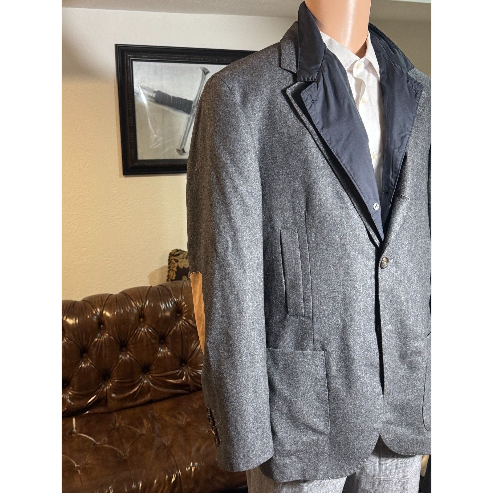 Brunello Cucinelli Brunello Cucinelli Hybrid Gray Cashmere Blazer Nylon Vest 52 Size US L / EU 52-54 / 3 - 14 Thumbnail