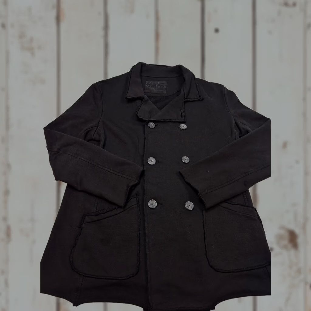 Frank & Eileen Frank & Eileen Womens Black Cotton French Terry Pea Coat Small Size S / US 4 / IT 40 - 1 Thumbnail