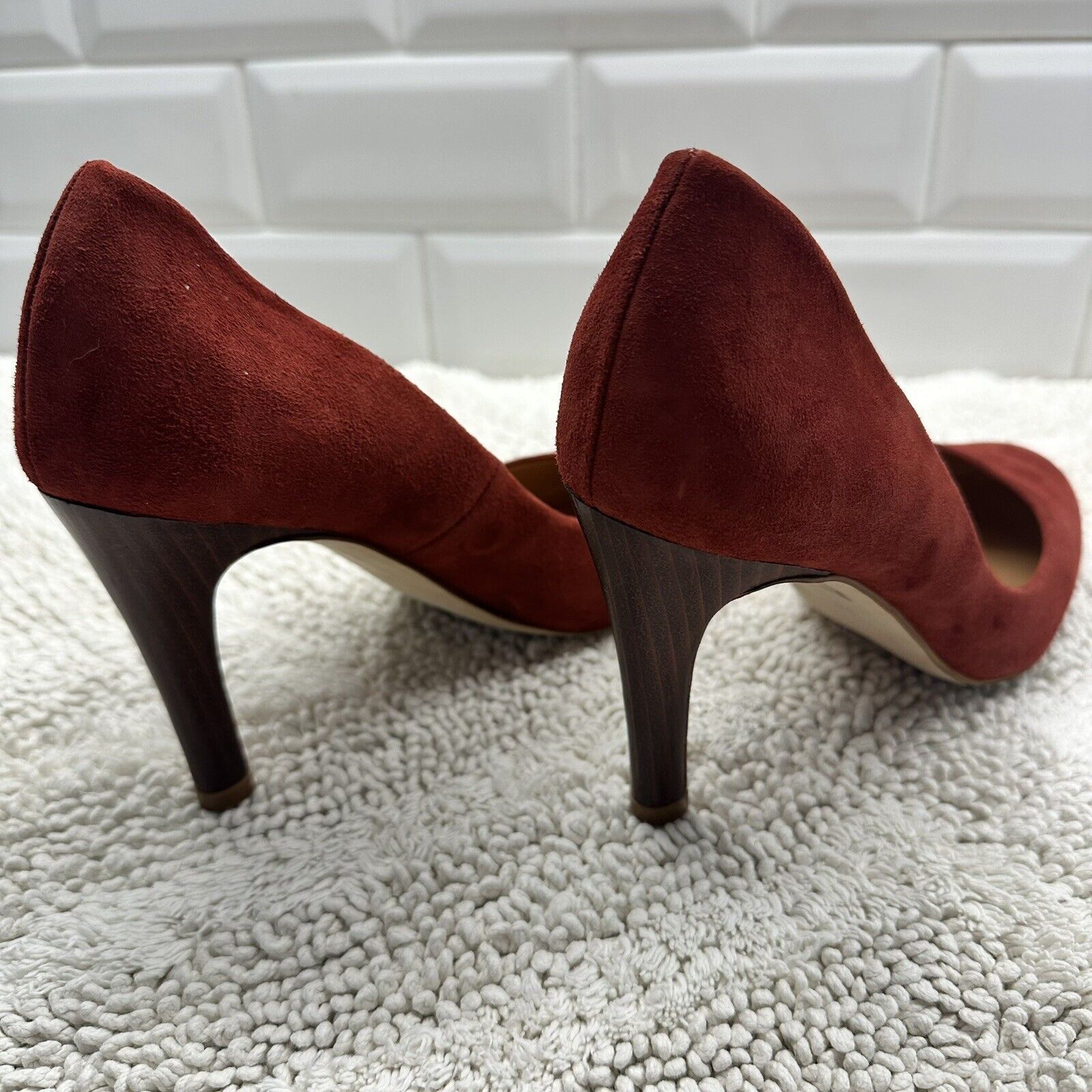 Other Round Toe Suede Pumps In Deep Terracotta 38 Made In Spain Size US 7.5 / IT 37.5 - 6 Thumbnail