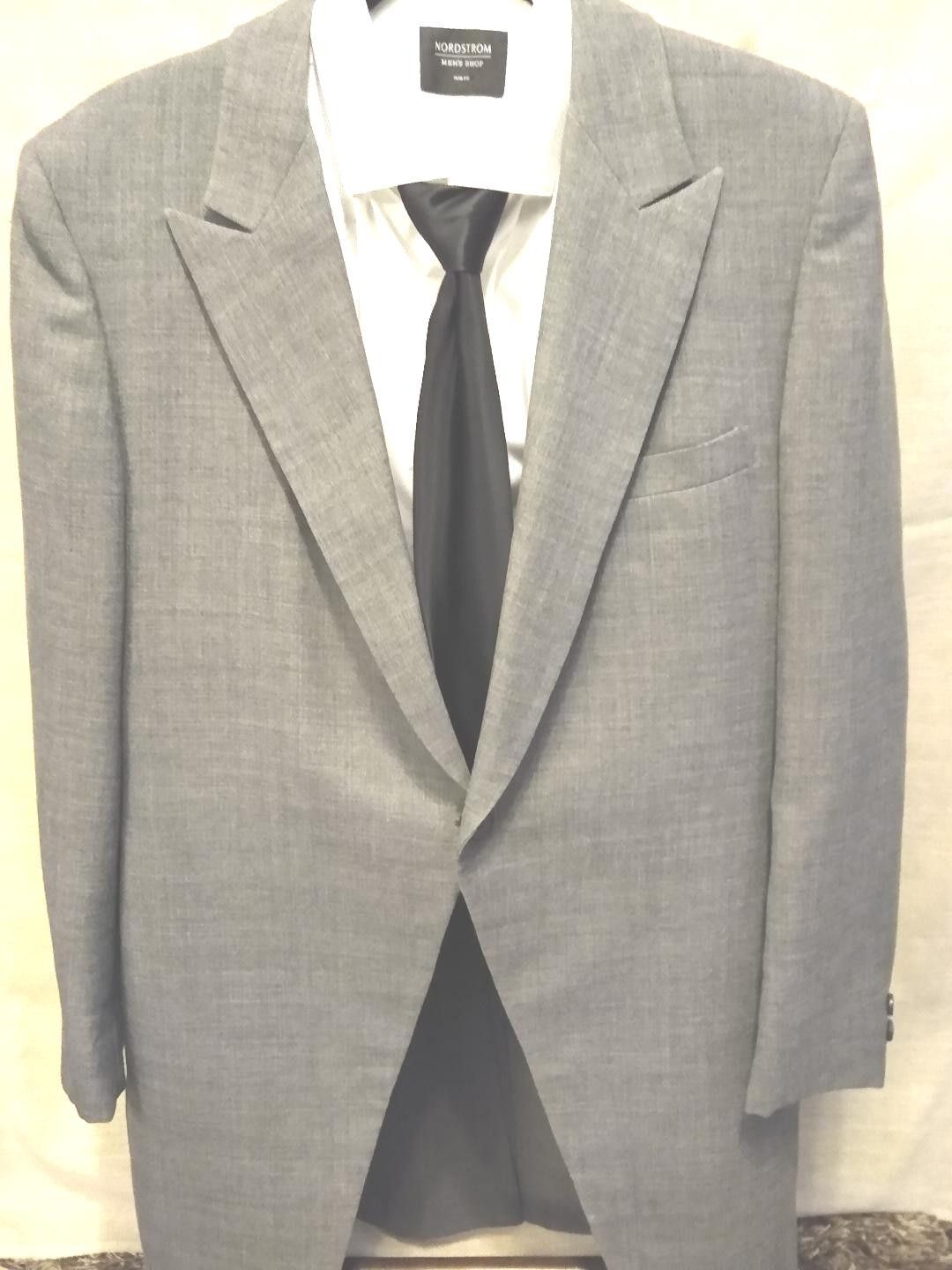Pierre Cardin Vintage English Gray Wool Morning Suit Size 42R - 2 Thumbnail
