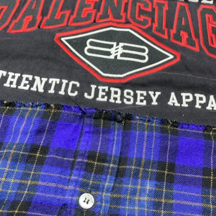 Balenciaga Balenciaga Patchwork Check Print Button-Up Shirt 0079-2507 Size US M / EU 48-50 / 2 - 6 Thumbnail