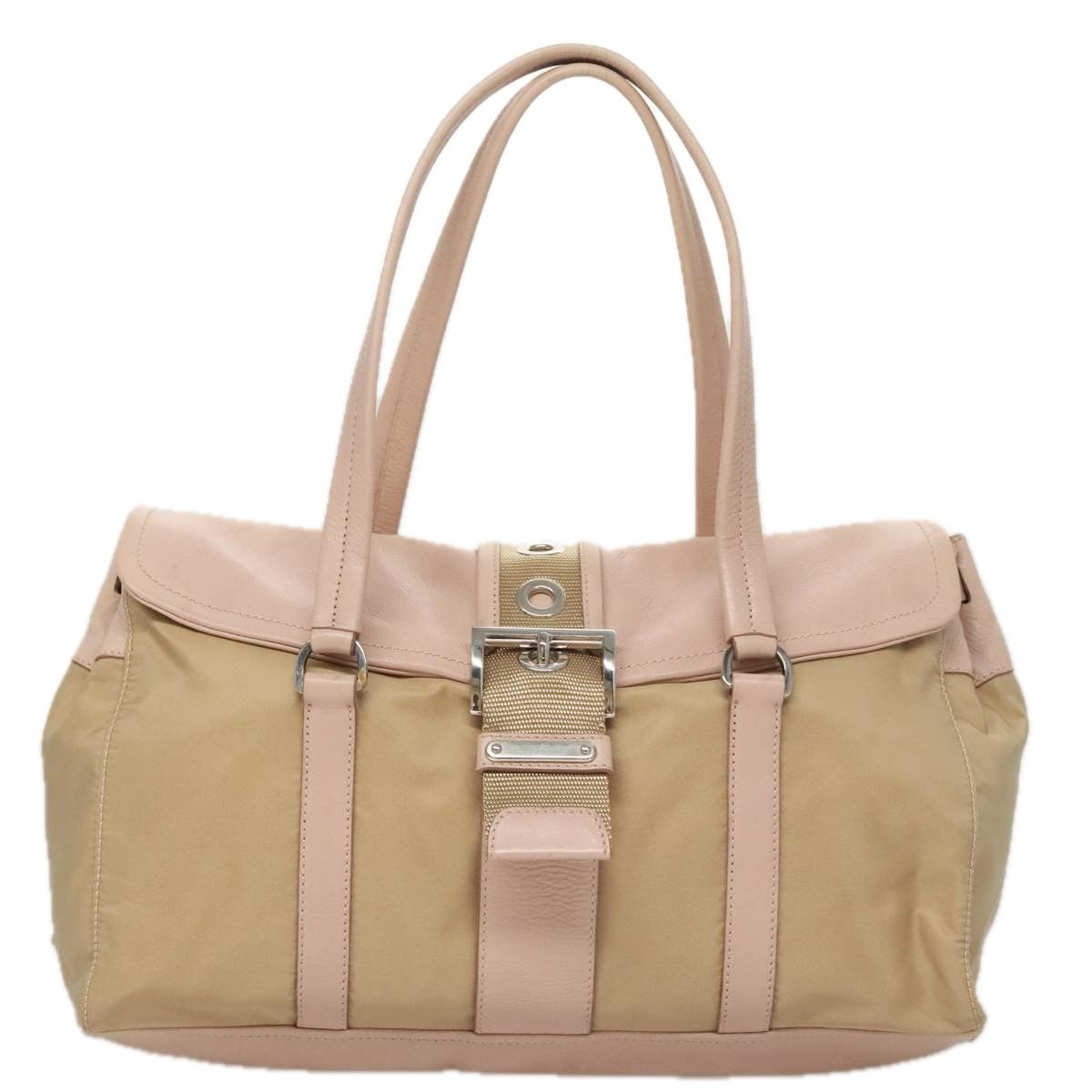 Beige Synthetic Shoulder Bag (Pre-Owned)