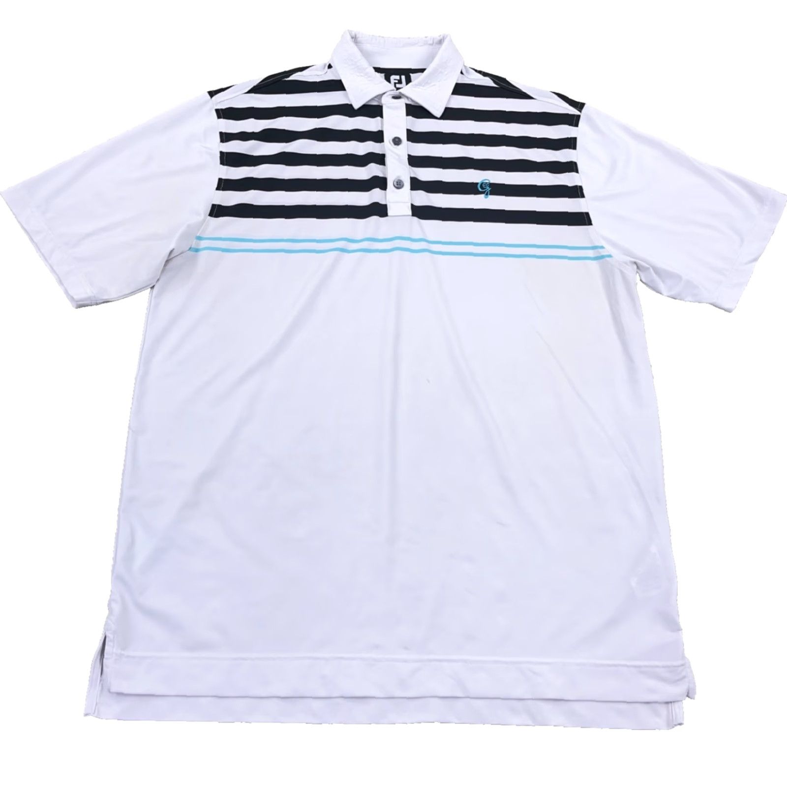 Footjoy FootJoy Polo Shirt Men White Large Regular Short Sleeve Button Logo Polo Shirt Mens White FootJoy Size US L / EU 52-54 / 3 - 2 Thumbnail