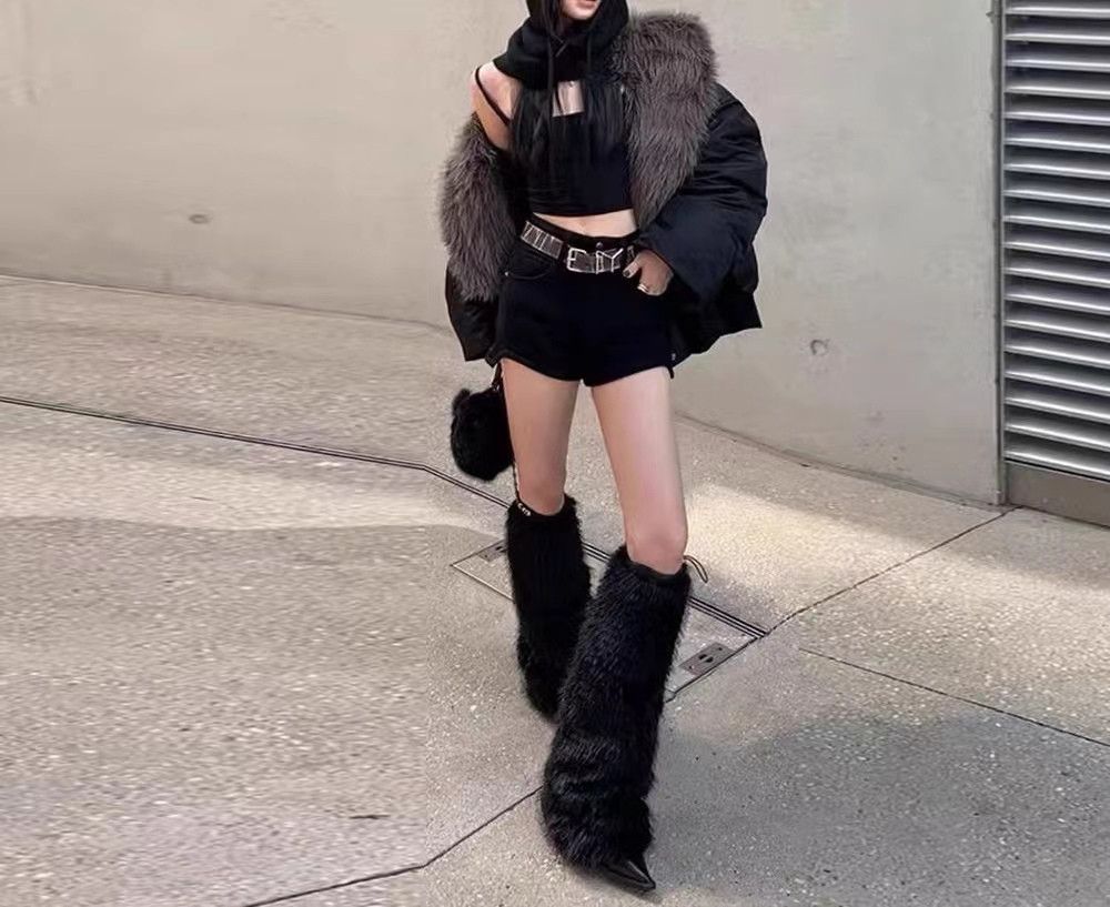 image of Vintage Winter Korean Style Loose Fur Collar Bread Cotton Jacket in Black, Women's (Size Small)