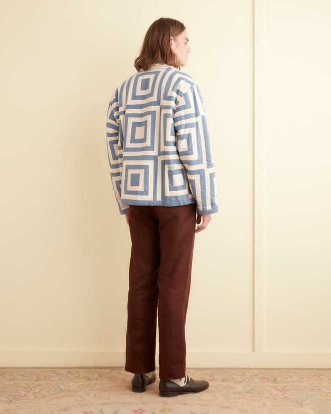 Bode 1495USD Blue White House Steps Reversible Quilted Jacket Size US L / EU 52-54 / 3 - 3 Thumbnail