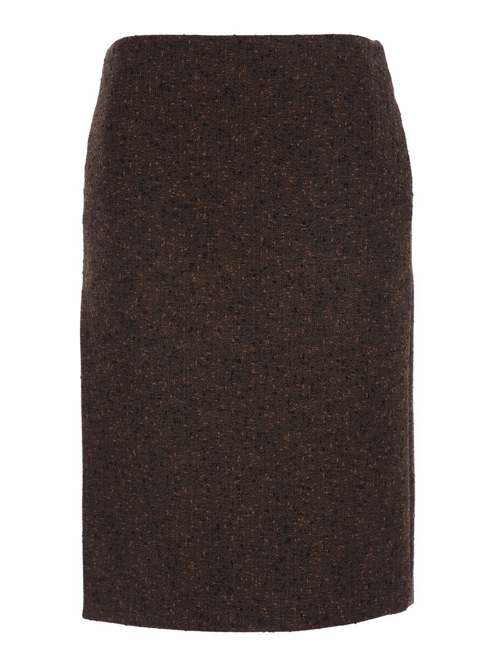 Brown Skirt with Side-Closure in Buttoned Wool Woman