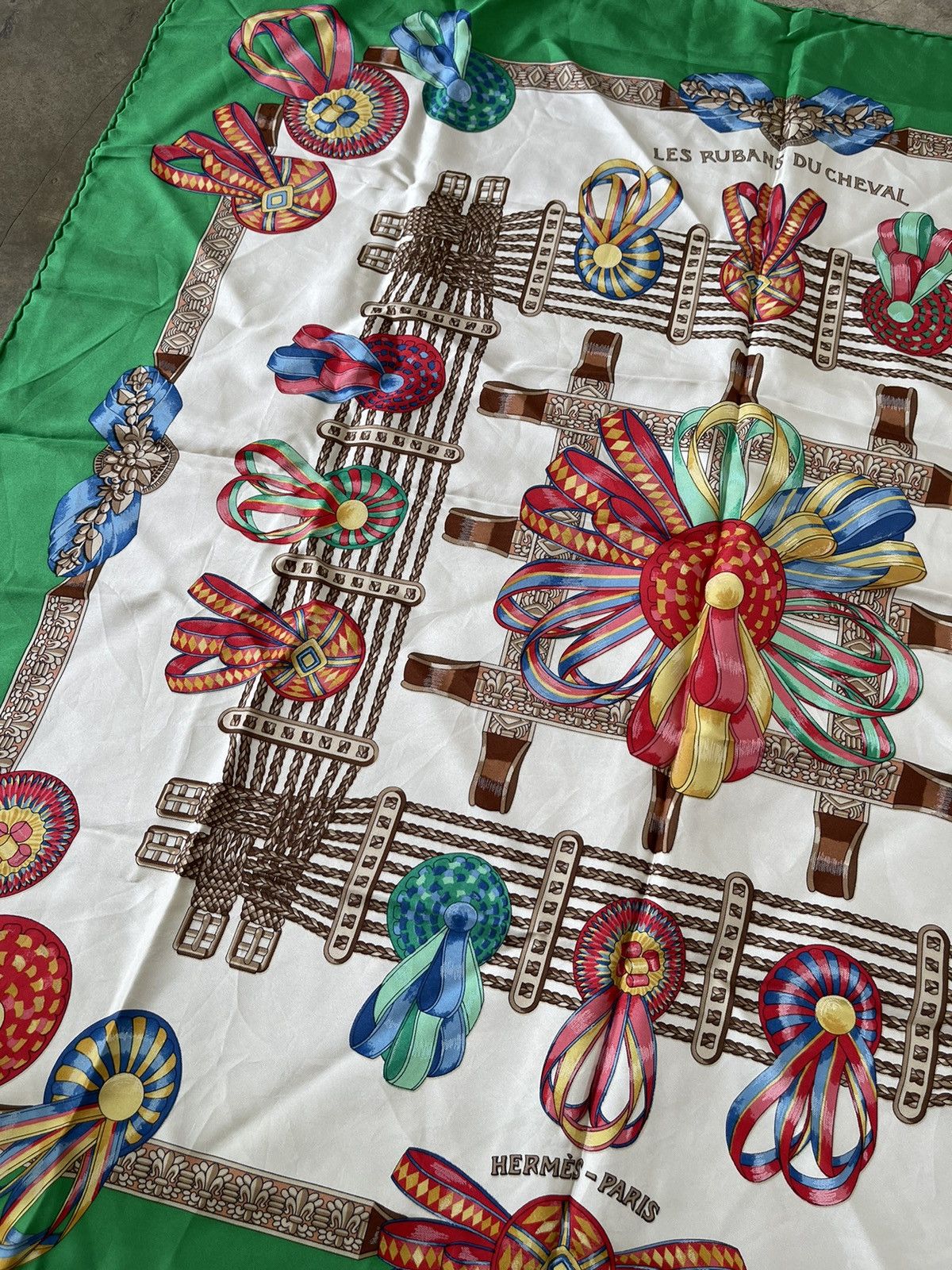 Hermes Hermes Les Rubans Du Cheval Silk Scarf Size ONE SIZE - 3 Thumbnail
