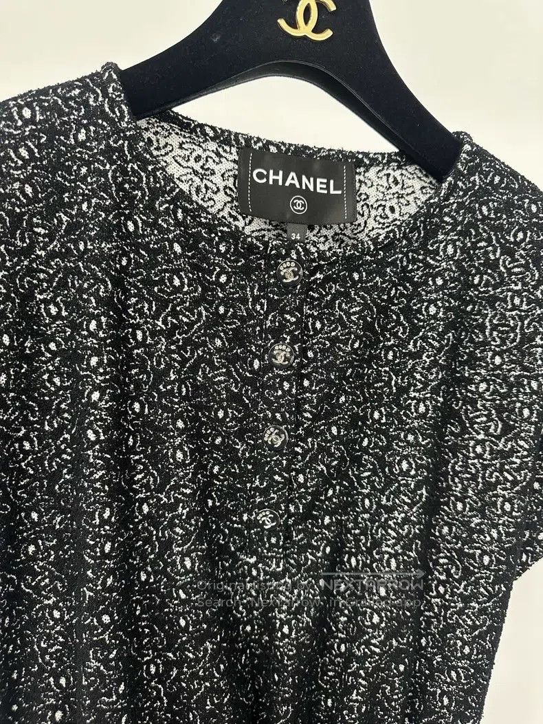 Chanel Chanel 25M black full logo printed drawstring dress Size XXS / US 00 / IT 34 - 4 Thumbnail