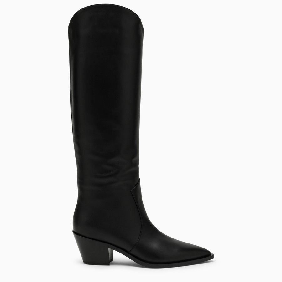Gianvito Rossi o1d2blof0824 Leather Boots in Black Size US 6 / IT 36 - 1 Thumbnail