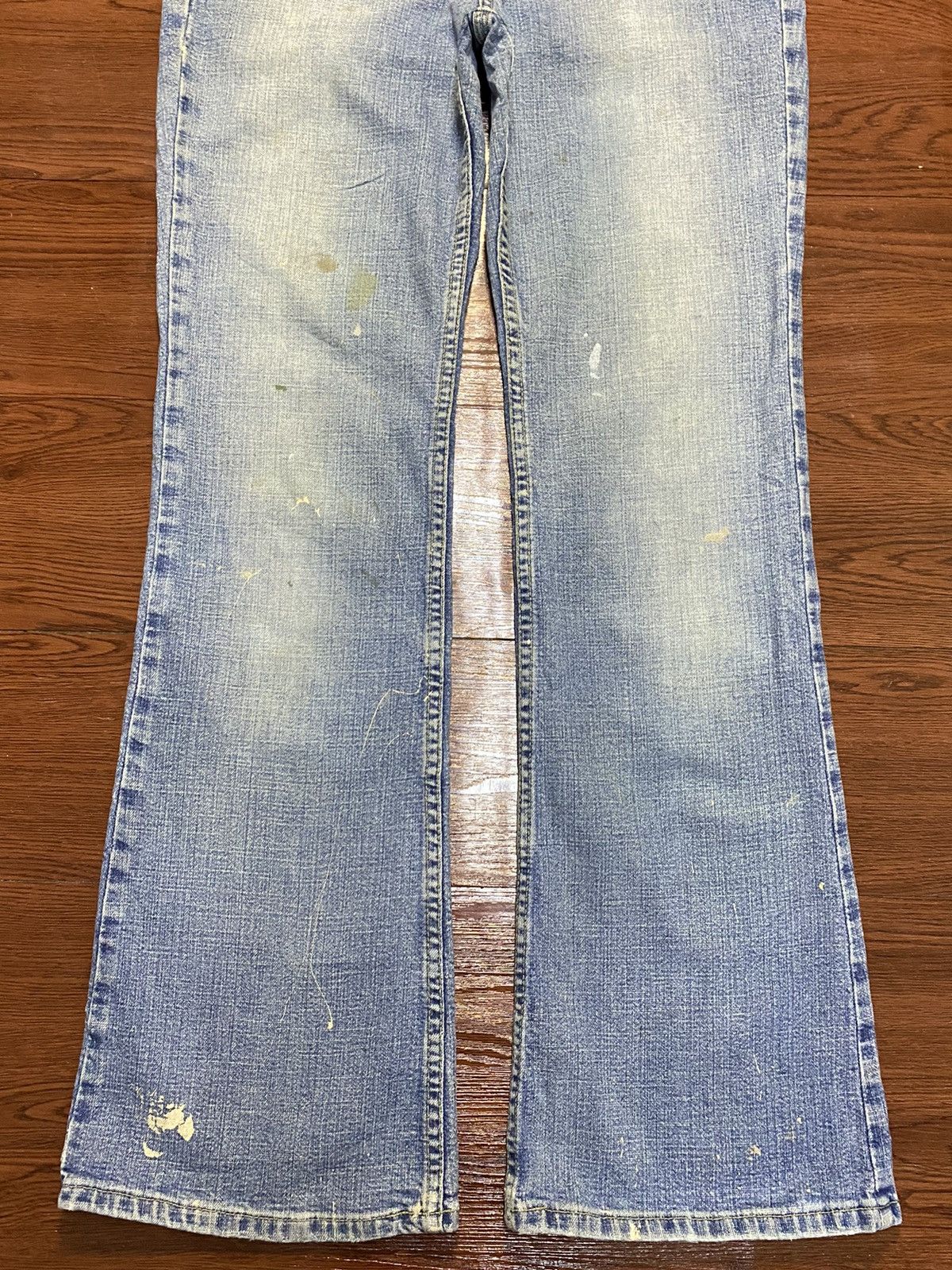 Express Vintage Japanese Brand Express Grunge Splatter Flare Jean. Size 31" - 5 Thumbnail