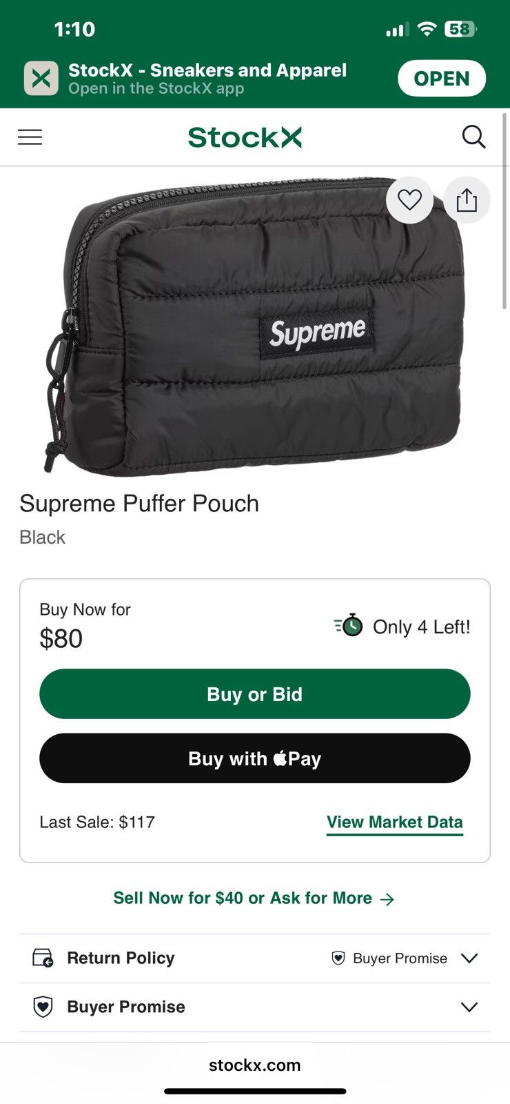 Supreme Supreme Puffer Pouch | Grailed