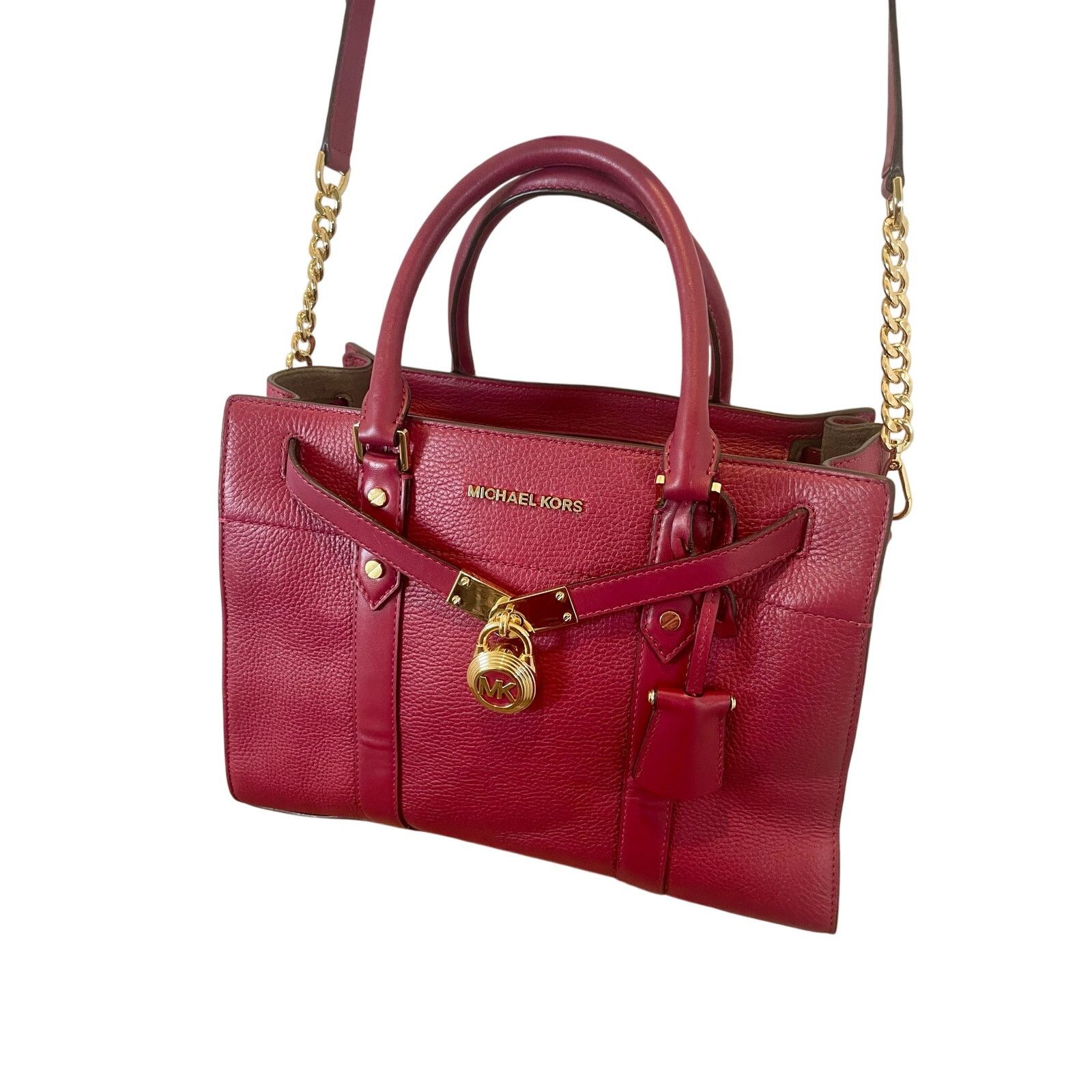 Michael Kors MICHAEL KORS NOUVEAU SATCHEL BAG PADLOCK KEY CROSSBODY BERRY Size ONE SIZE - 17 Thumbnail