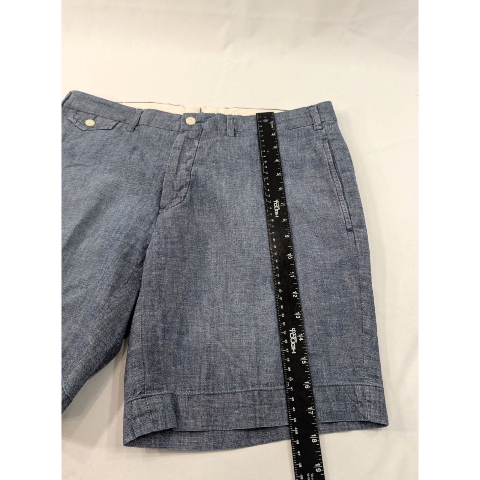 Polo Ralph Lauren VINTAGE Polo Ralph Lauren Shorts Chino 35 Inseam 9" Linen Canvas Blue 90s Preppy Mens Size US S / EU 44-46 / 1 - 6 Thumbnail