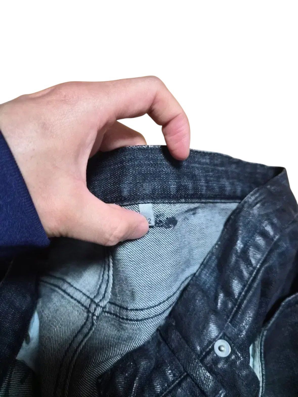 Dior *rare* Dior Homme Hedi Slimane Navy Coated Jean Size US 32 / EU 48 - 6 Thumbnail