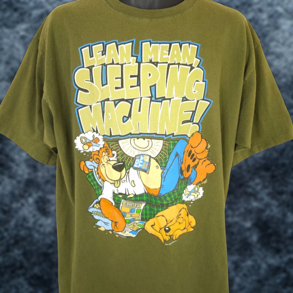 Vintage VINTAGE Sun Bear Sleeping T Shirt Mens Size XL Green 90s Lean Mean Sleeping Machine Size US XL / EU 56 / 4 - 1 Thumbnail