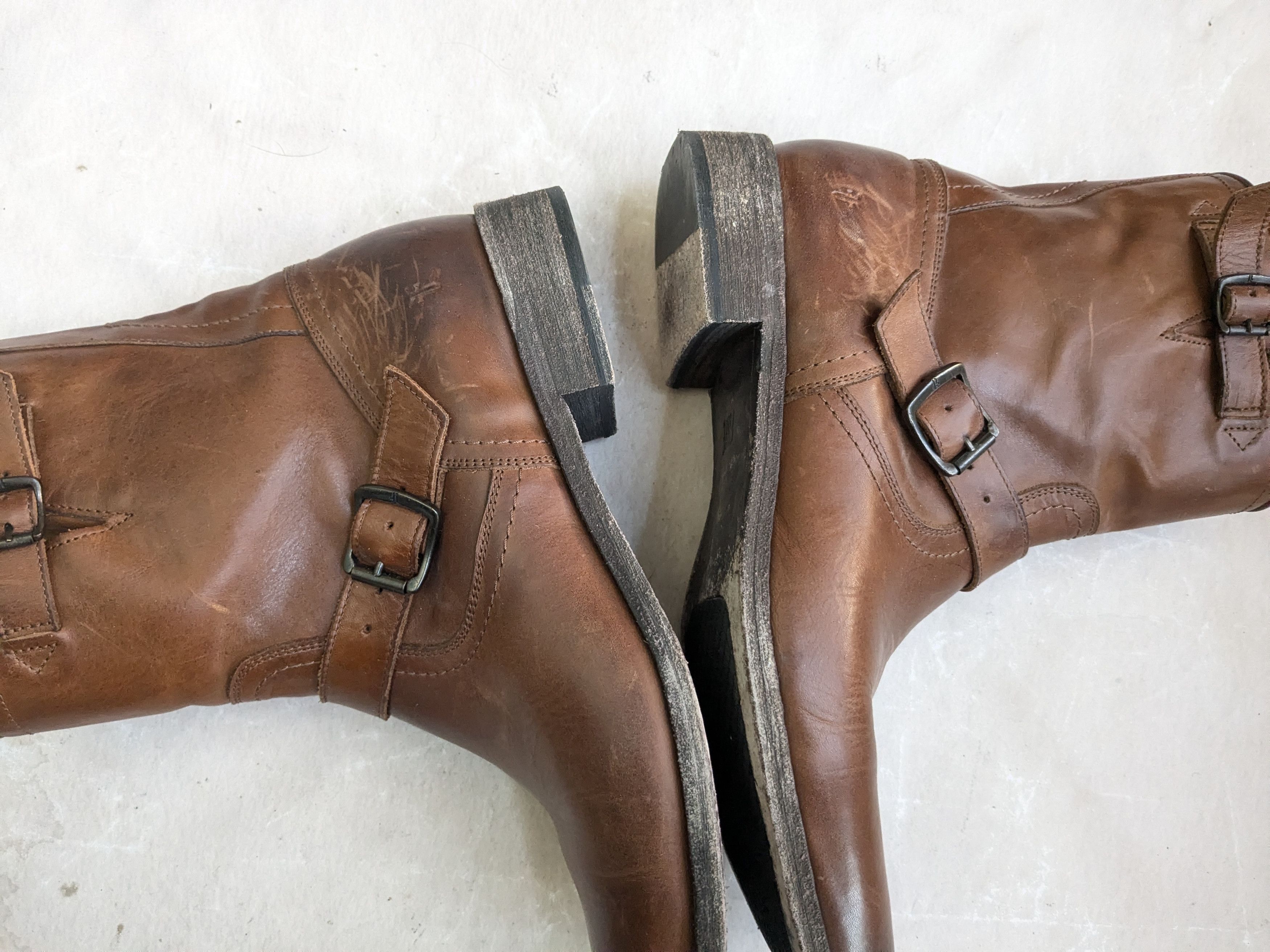 Frye Frye Engineer Boots Brown Leather 13 Leather Buckle Size US 13 / EU 46 - 6 Thumbnail