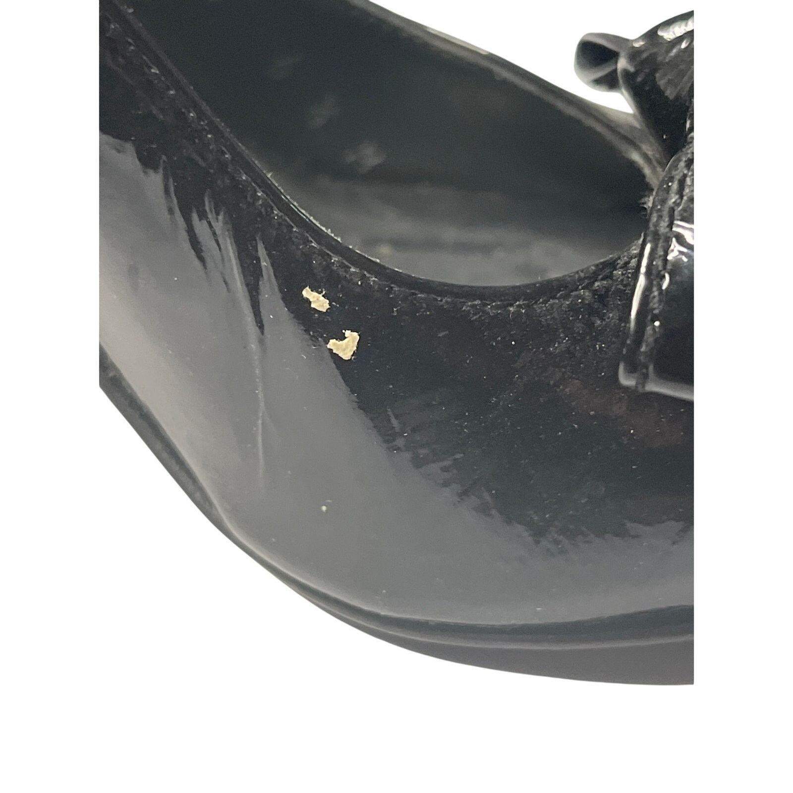 Stuart Weitzman Stuart Weitzman Black Bow Tie Patent Leather Peep Pumps 6.5 Size US 6.5 / IT 36.5 - 11 Thumbnail