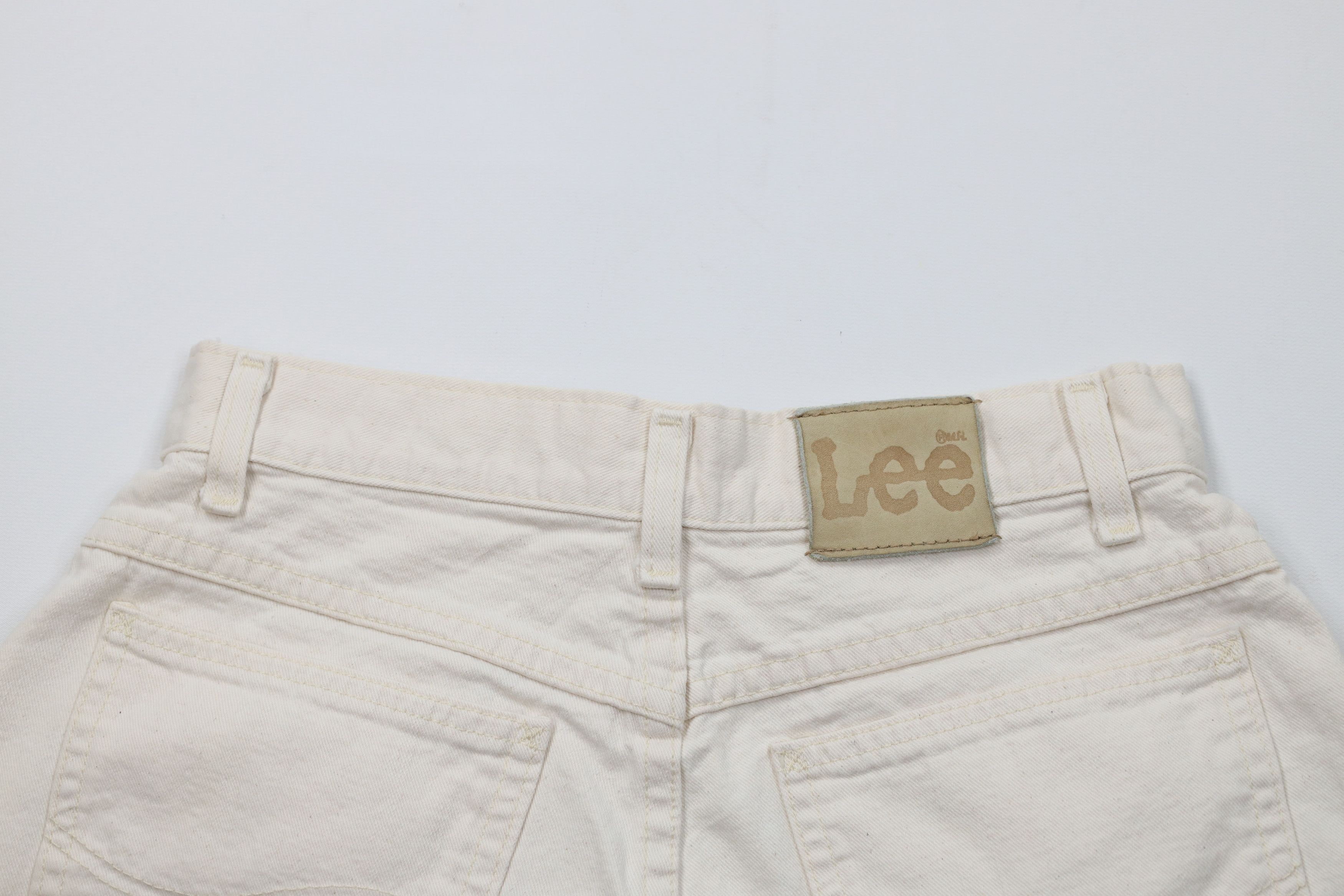 Lee Vintage 90s Lee Fit Denim Jean Shorts Jorts Cream Cotton USA Size 32" / US 10 / IT 46 - 9 Thumbnail