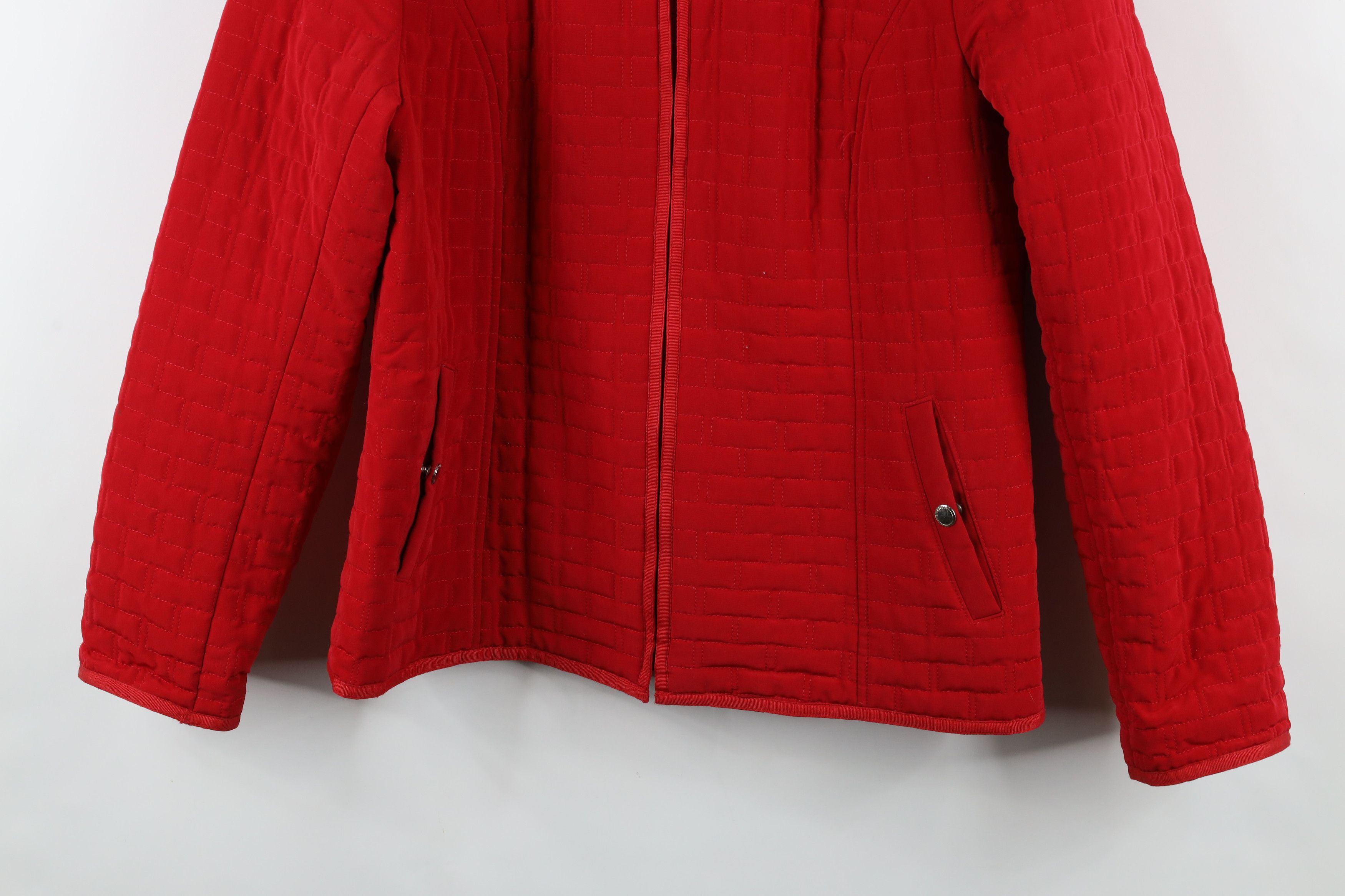 Esprit × Vintage Vintage 90s Y2K Esprit Quilted Hooded Jacket Coat Red Size L / US 10 / IT 46 - 3 Thumbnail