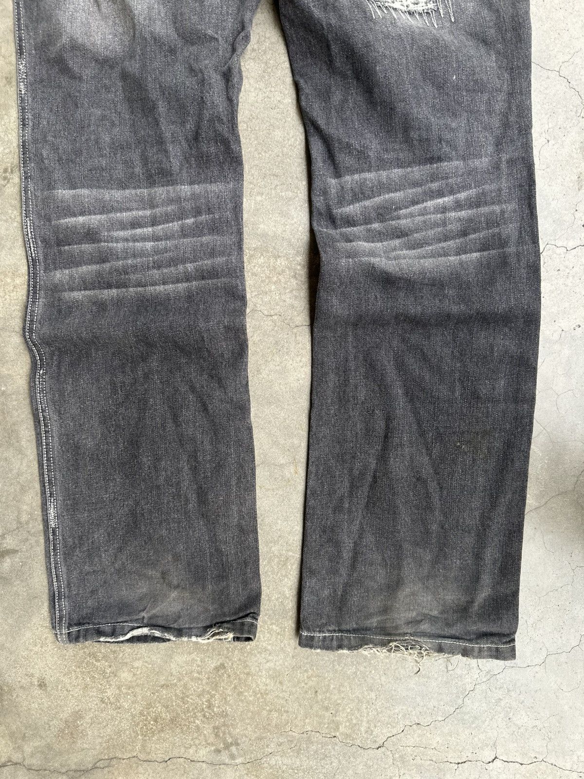 Designer Japanese Brand Zero Sail Distressed Claw Mark Flare Denim Size US 28 / EU 44 - 21 Thumbnail